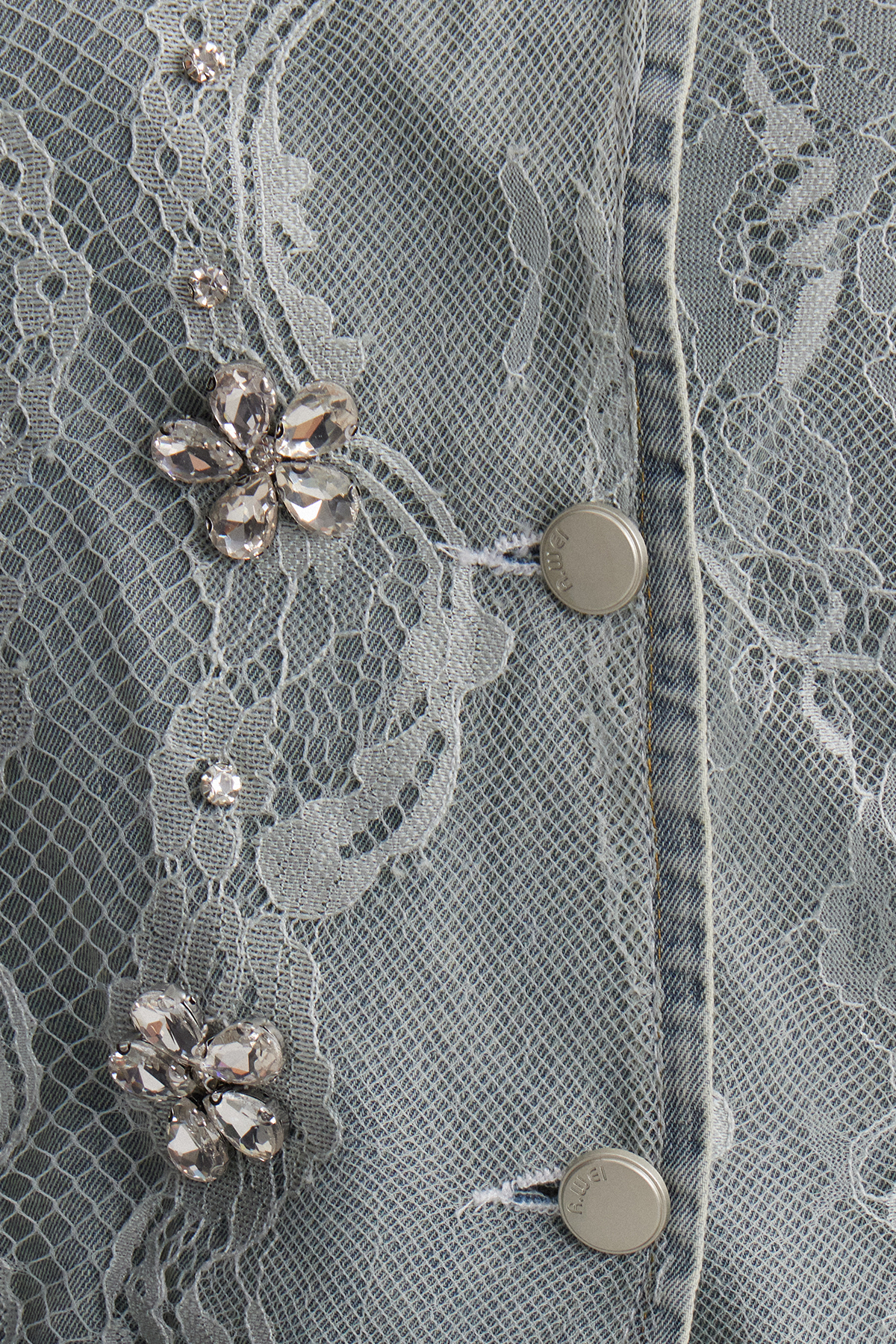 Irida Lace Deconstruct Denim Pants Set