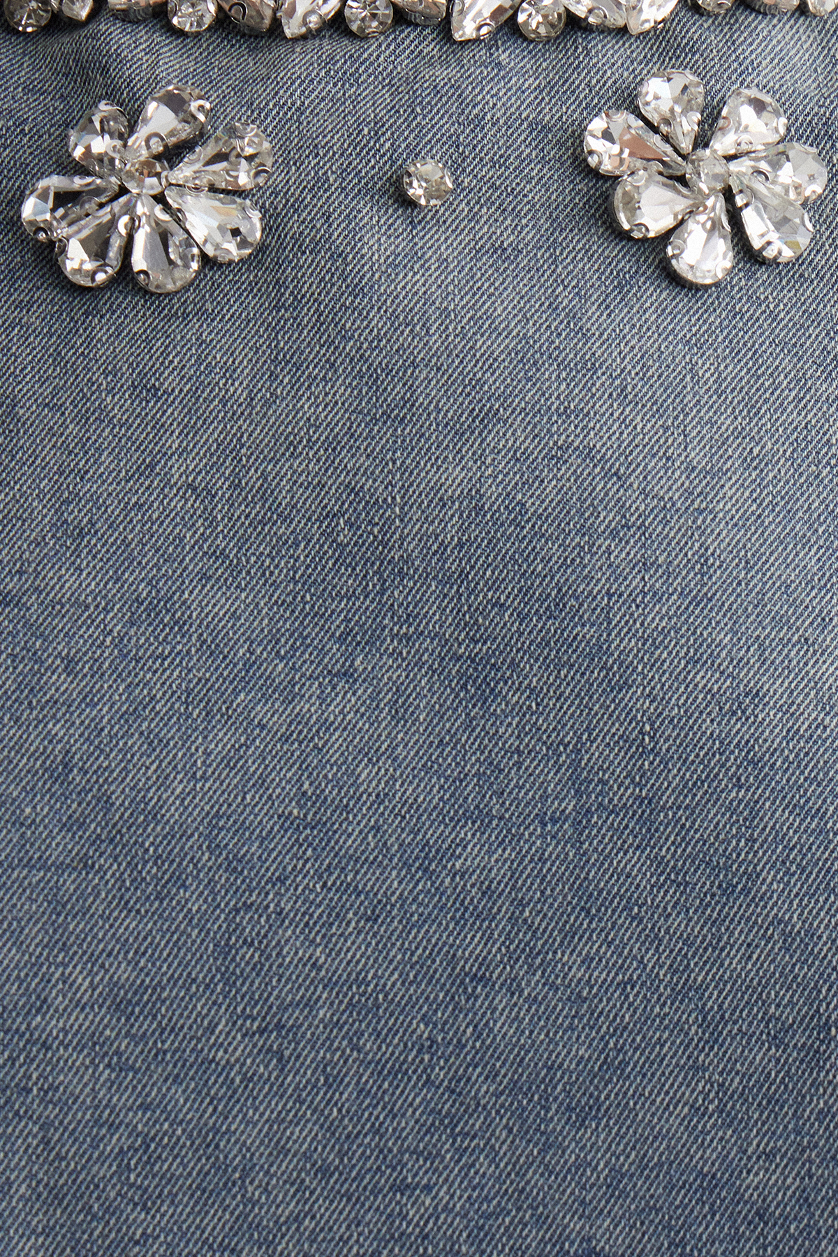Iridian Sleeveless Crystal Denim Midi Dress
