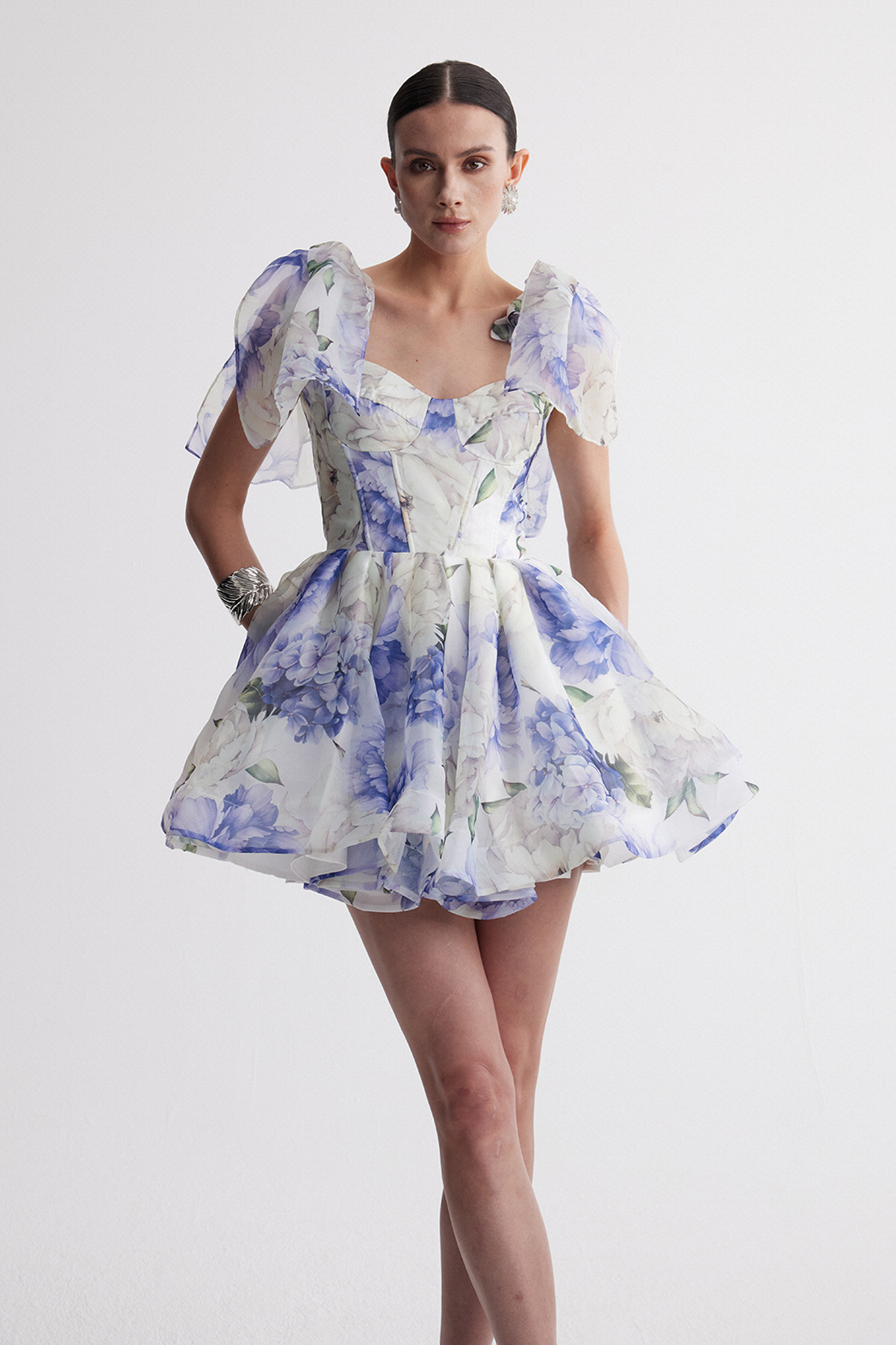 Irina Floral Shawl Mini Dress