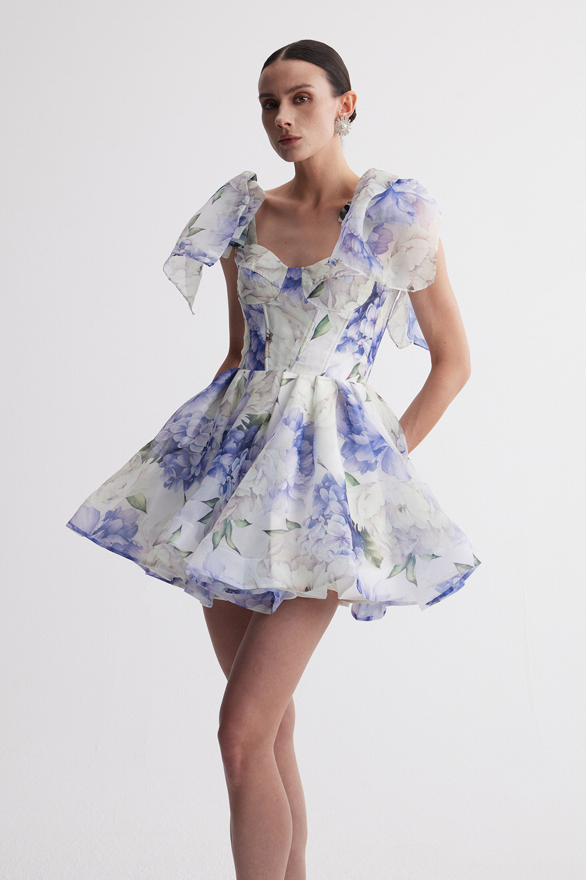 Irina Floral Shawl Mini Dress