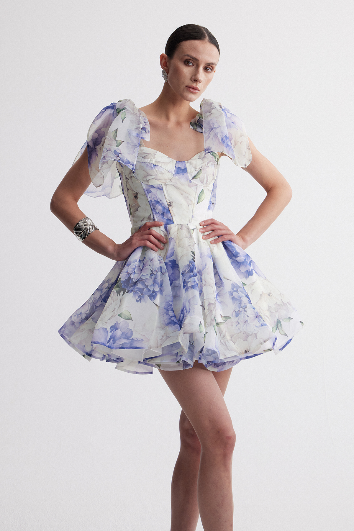 Irina Floral Shawl Mini Dress