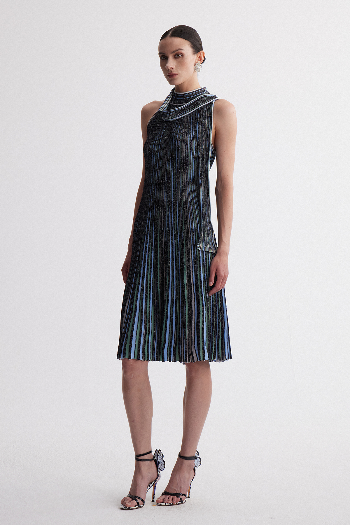 Irinei Sleeveless Knit Scarf Maxi Dress