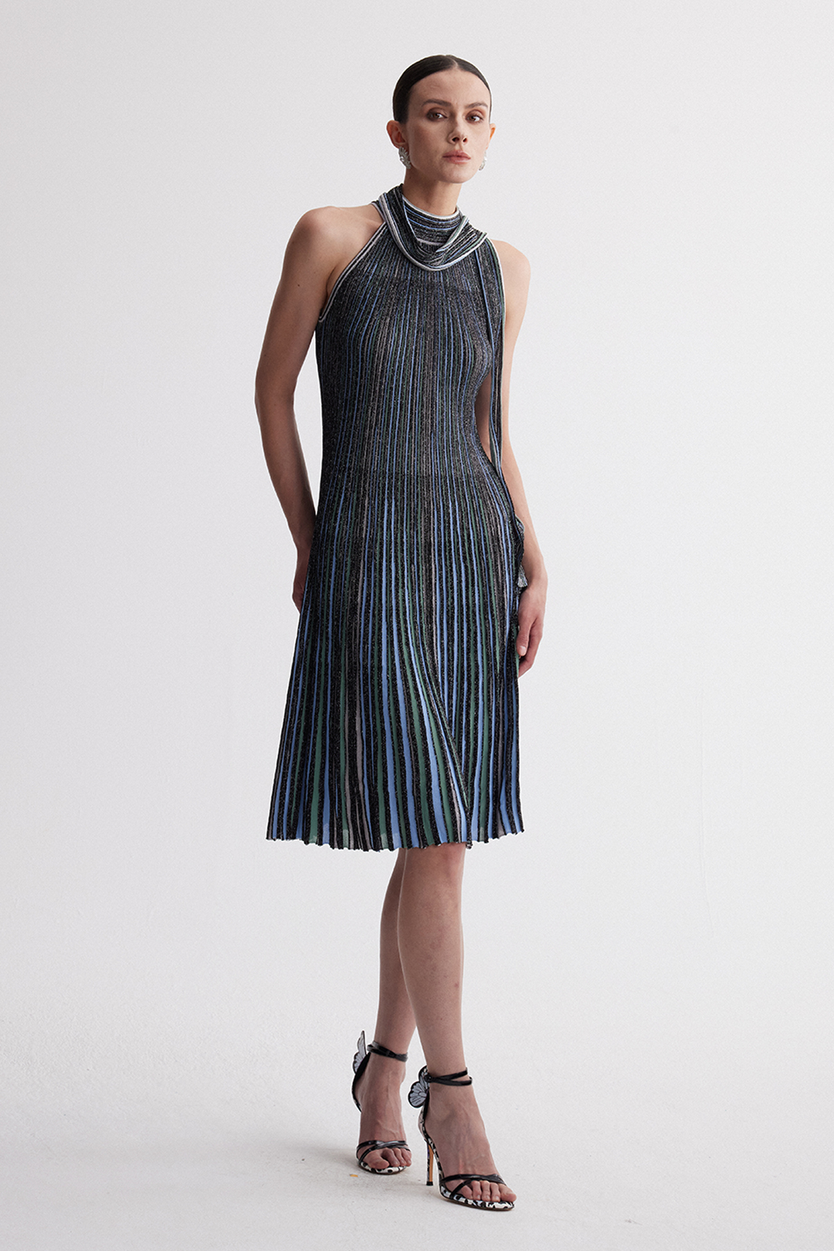 Irinei Sleeveless Knit Scarf Maxi Dress
