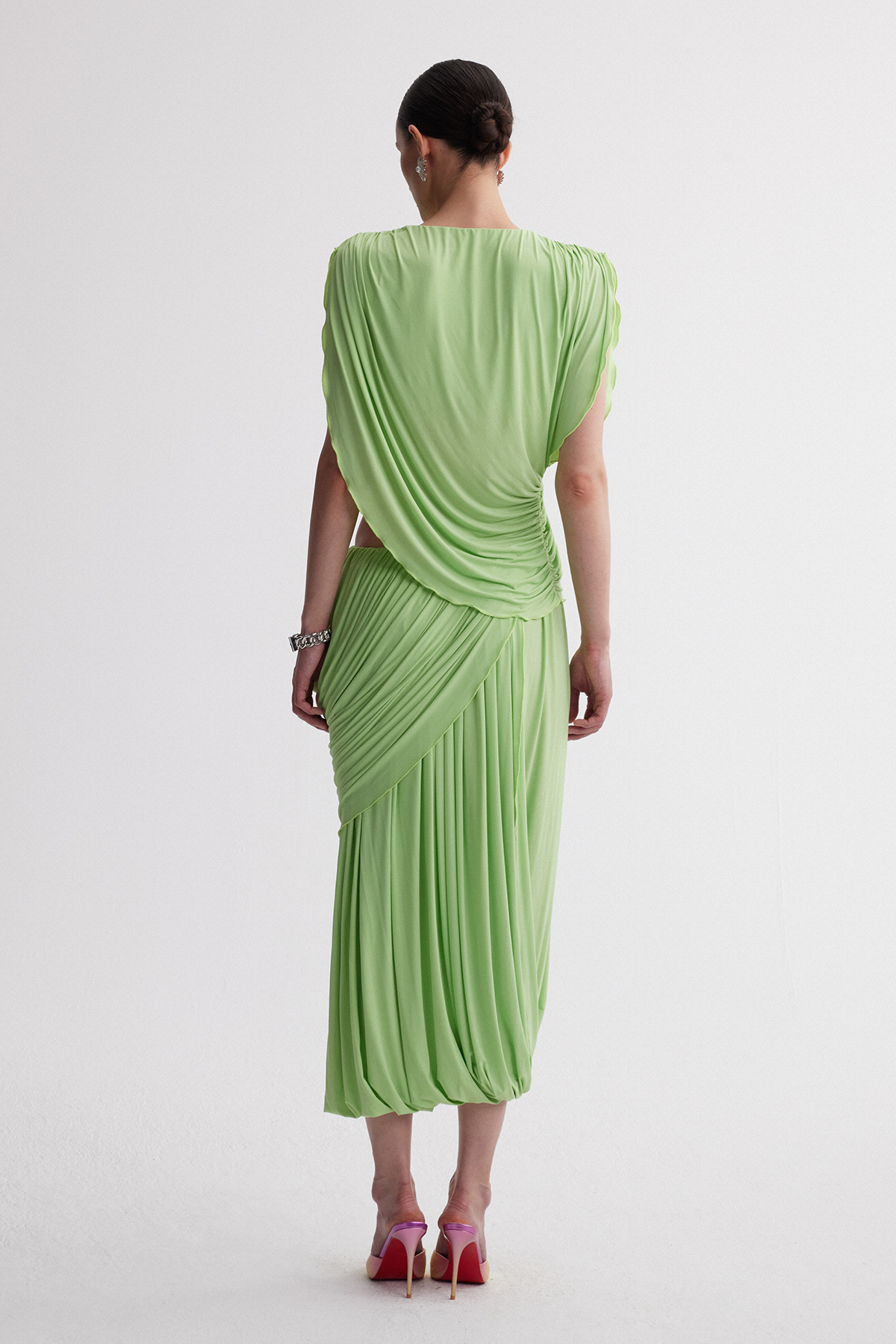 Ceylin Asymmetric Cutout Draped Maxi Dress