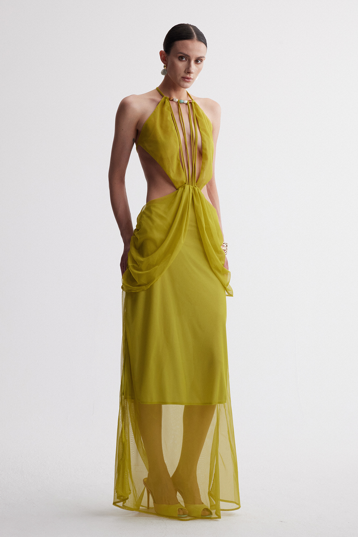 Irini Cutout Draped Maxi Dress