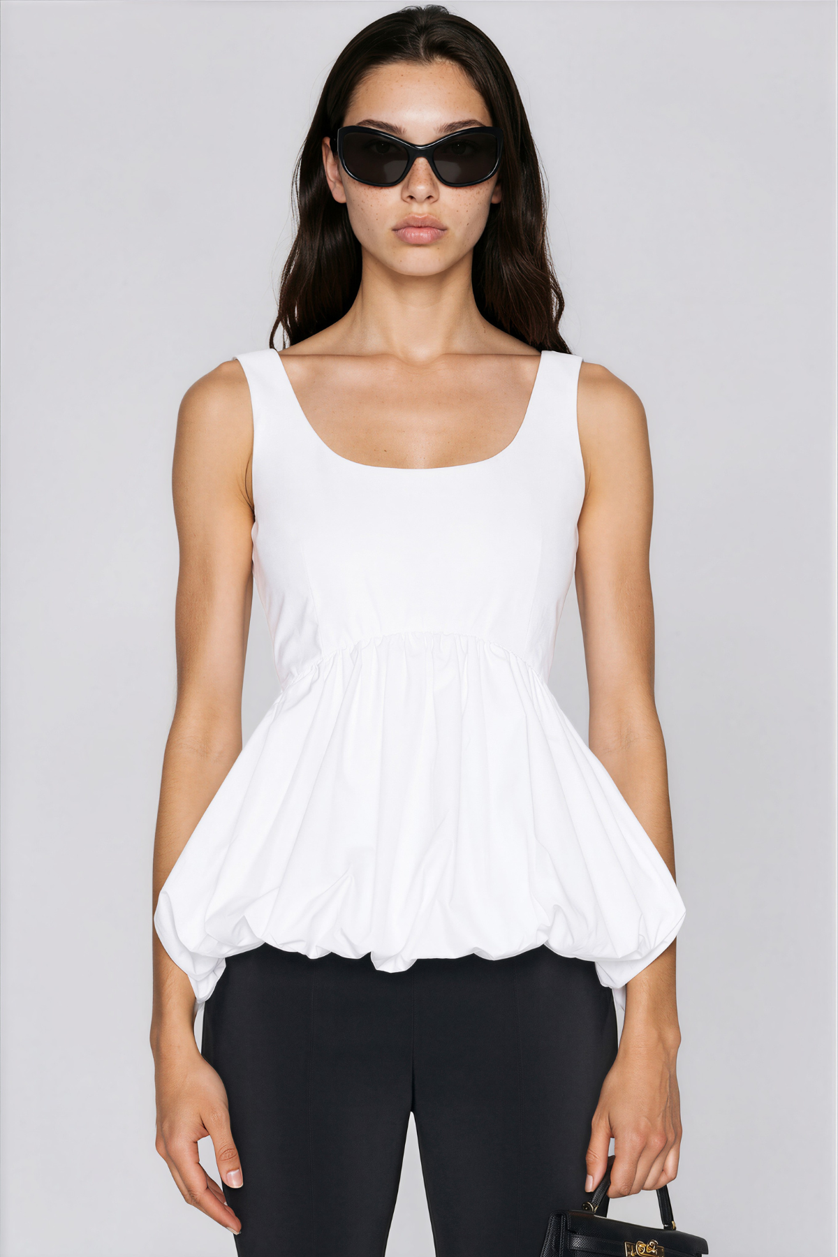 Iris Low Back Bubble Hem Top