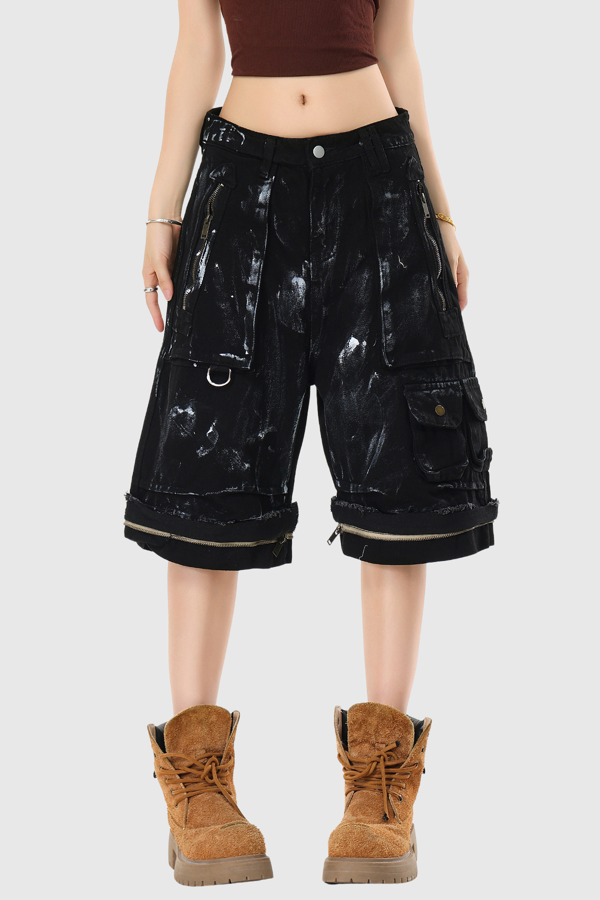 Irmgard Zipper Deconstruct Camouflage Jeans