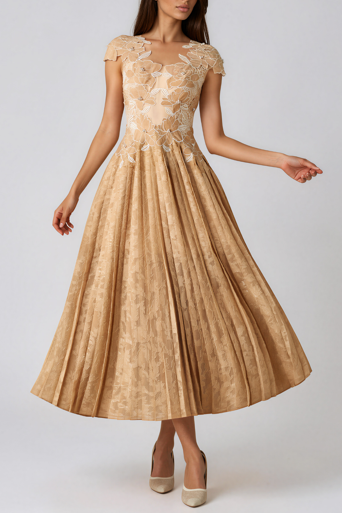 Irmingard Floral Mesh Maxi Dress