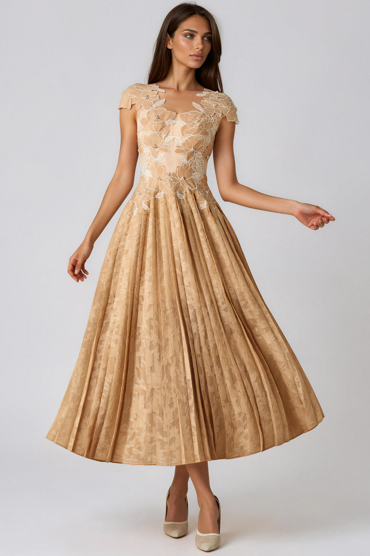 Irmingard Floral Mesh Maxi Dress