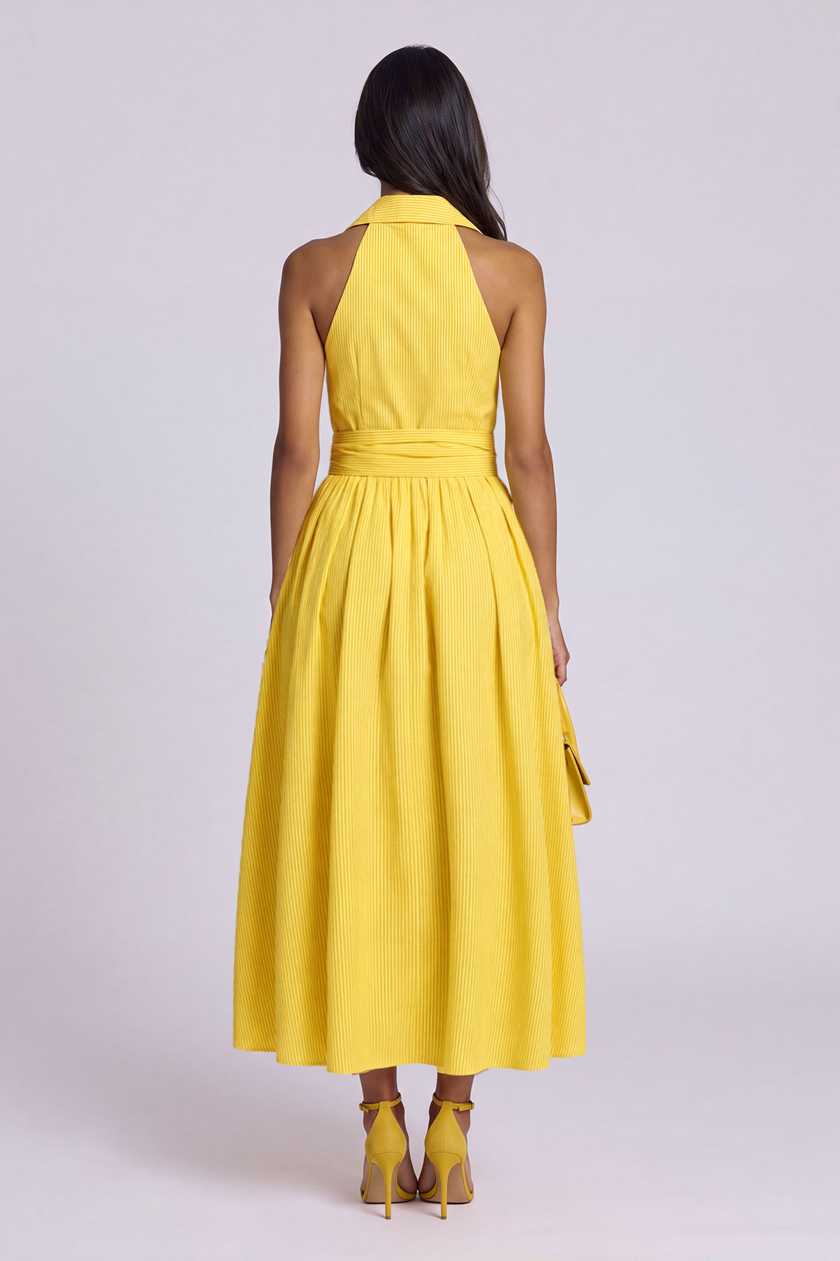 Irnerius Halter Neck Stripe Maxi Dress