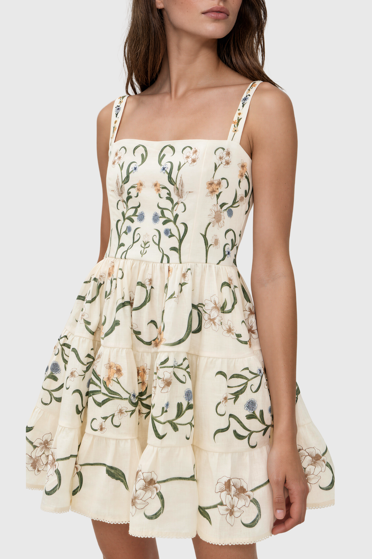 Iroda Spaghetti Print Mini Dress