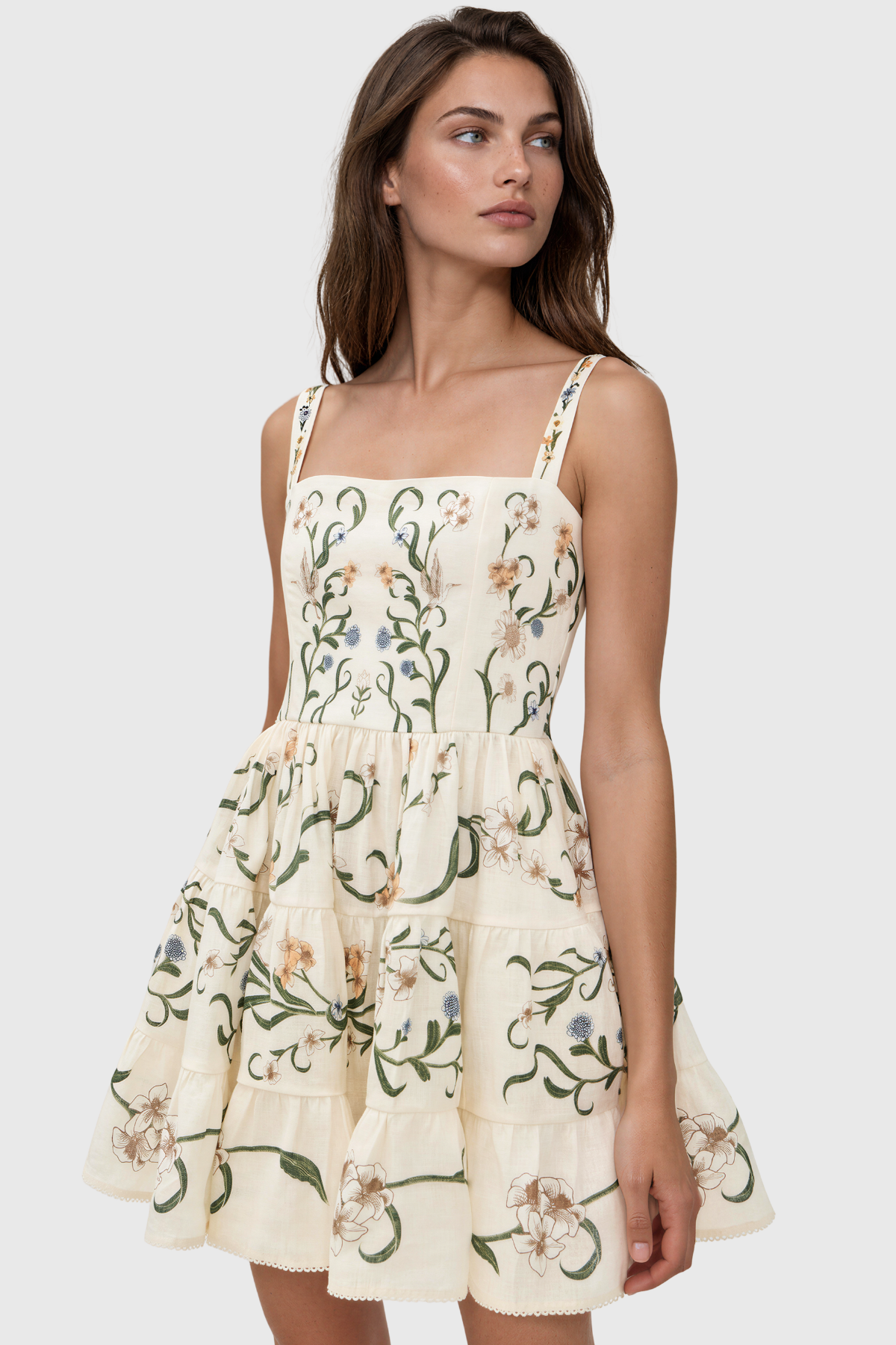 Iroda Spaghetti Print Mini Dress
