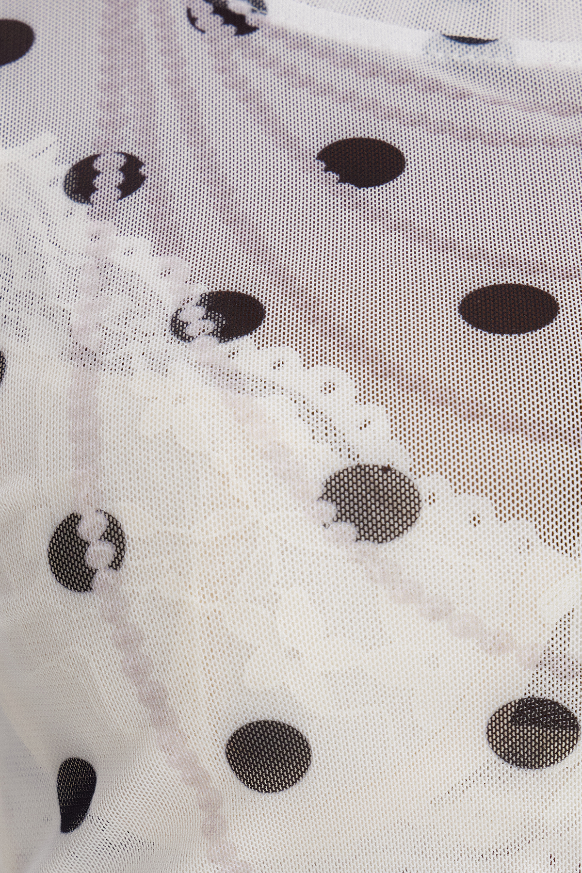 Irshad Dot Print Mesh Top