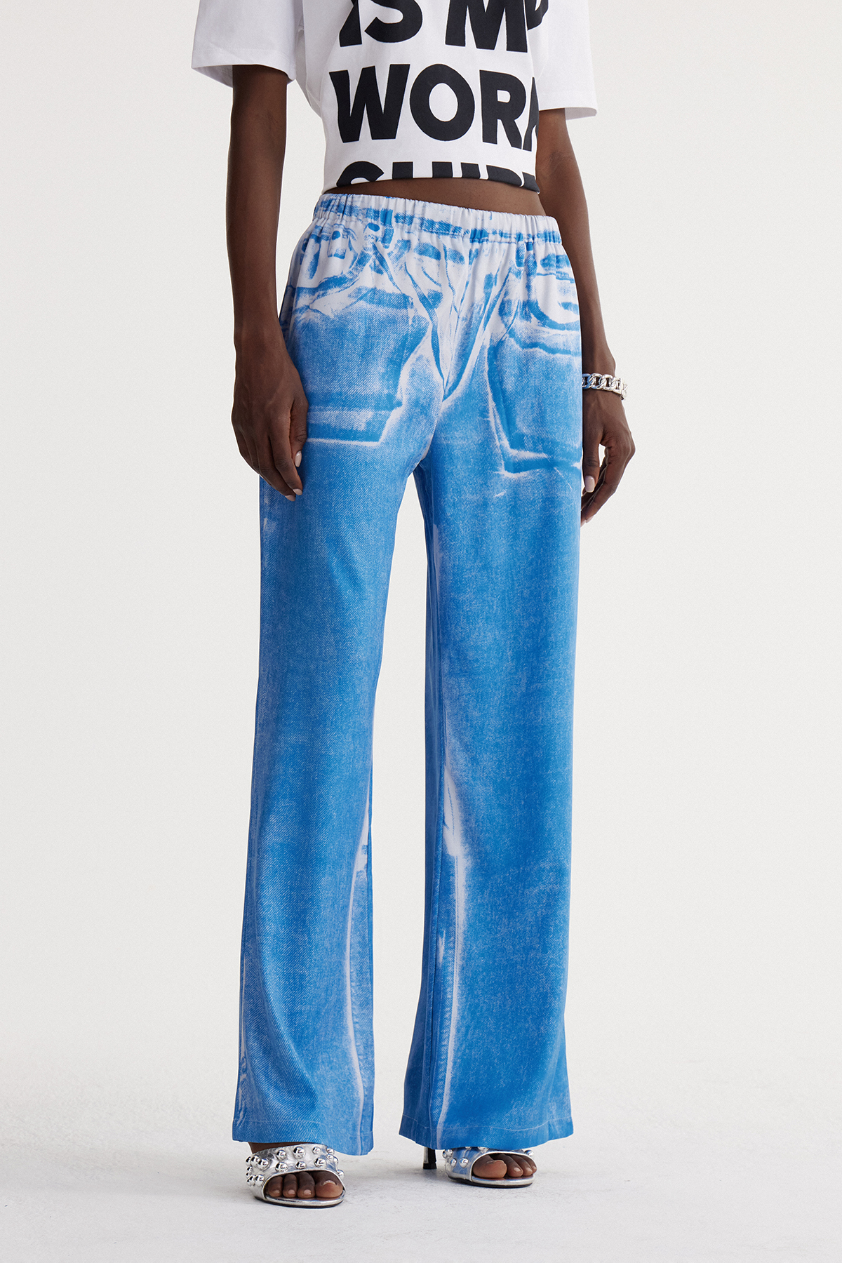 Irvine Print Barrel Jeans