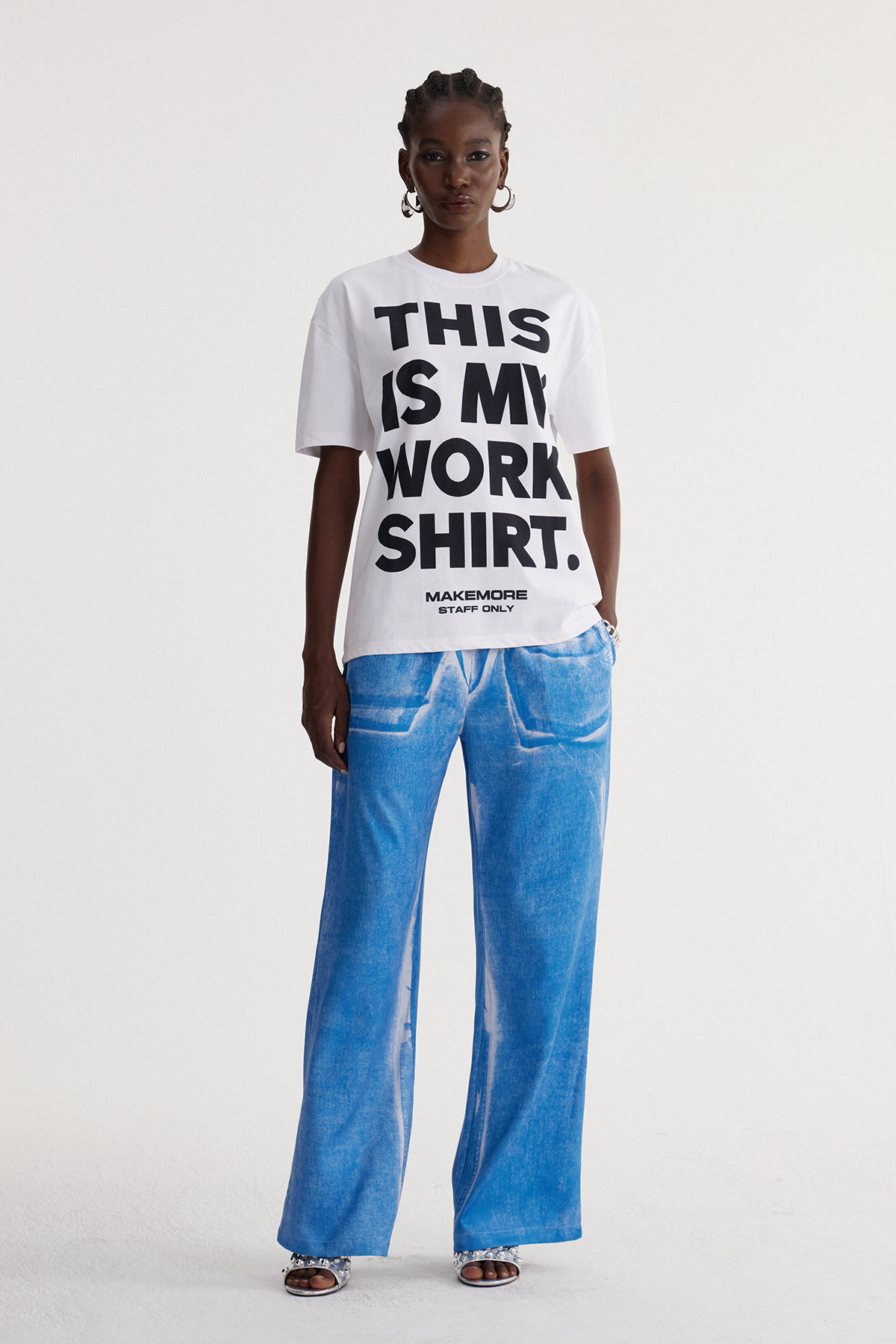 Irvine Print Barrel Jeans