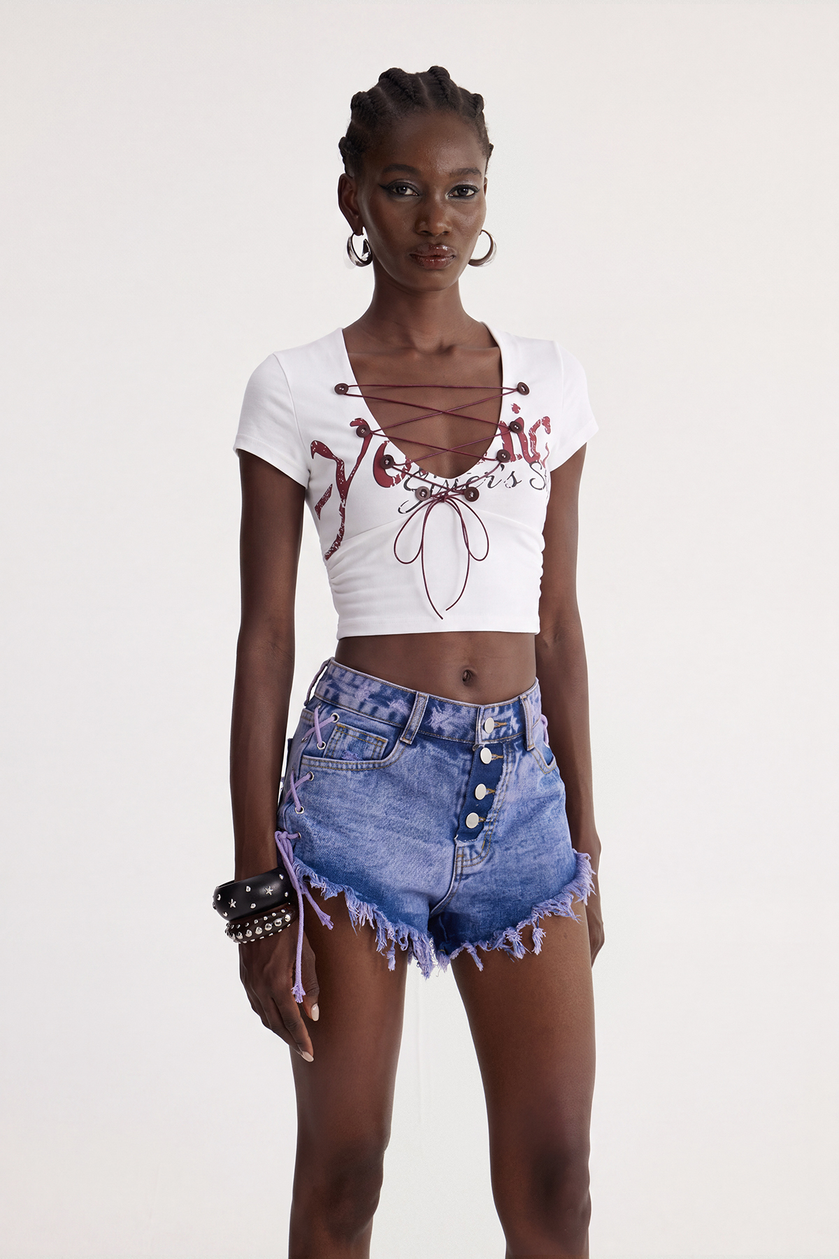 Irving Lace Up Print Top