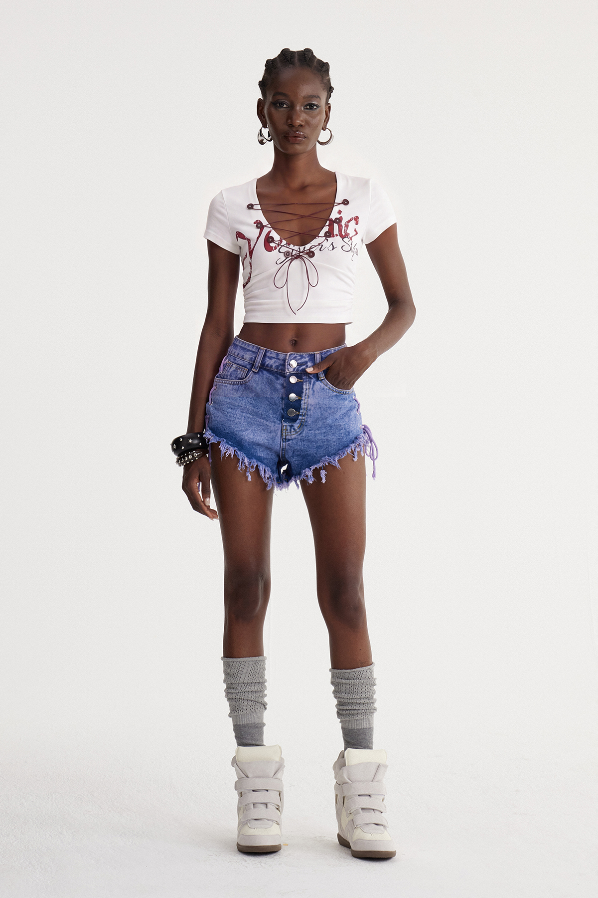 Irving Lace Up Print Top