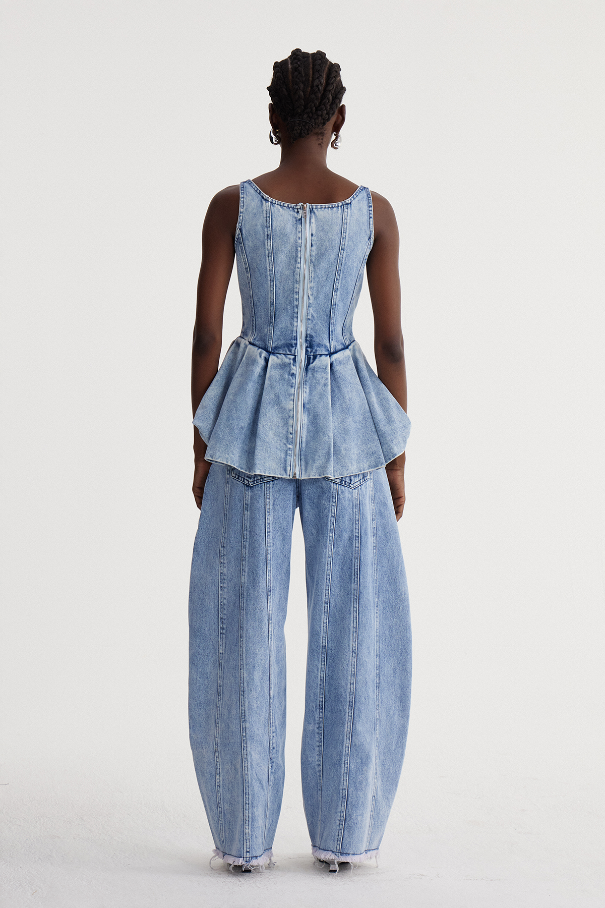 Isador Spaghetti Bubble Denim Pants Set