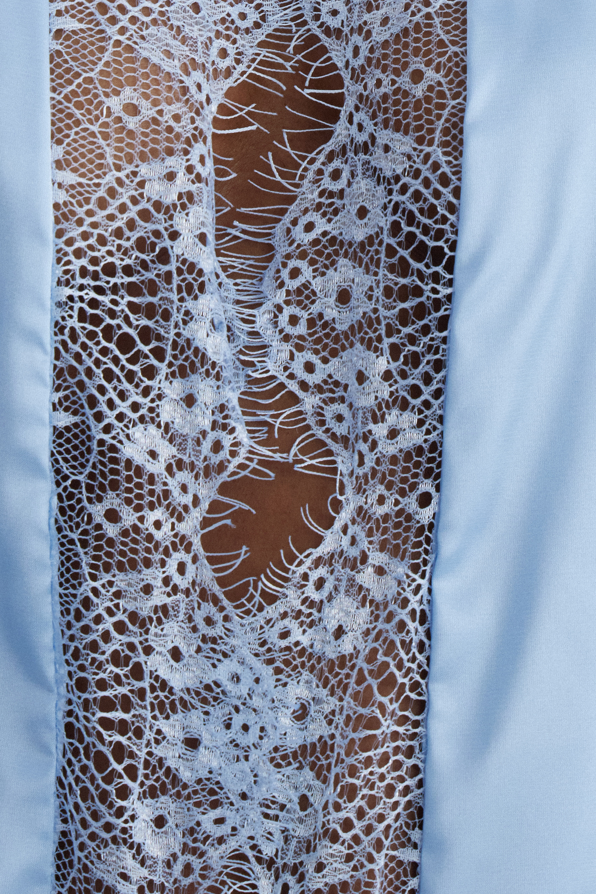 Isadore Plunge Lace Satin Mini Dress