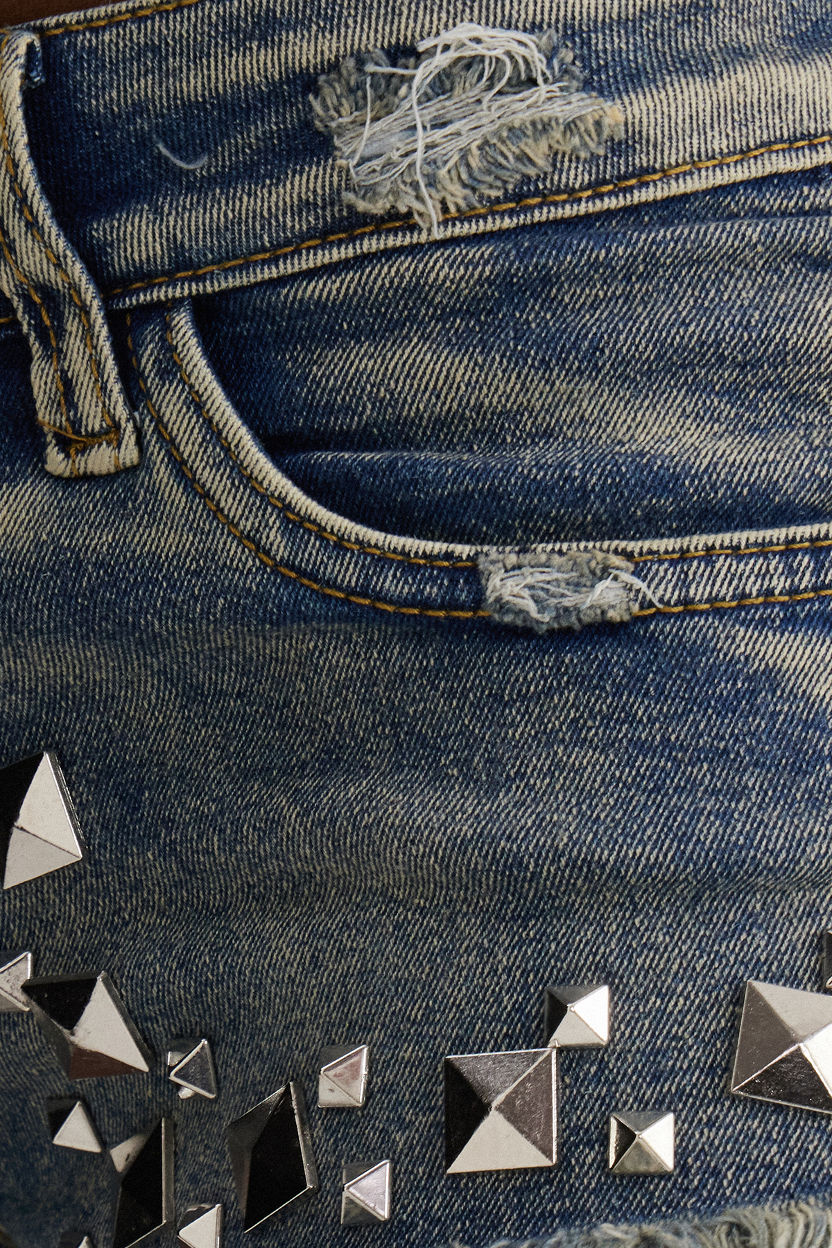 Isamu Studded Denim Shorts