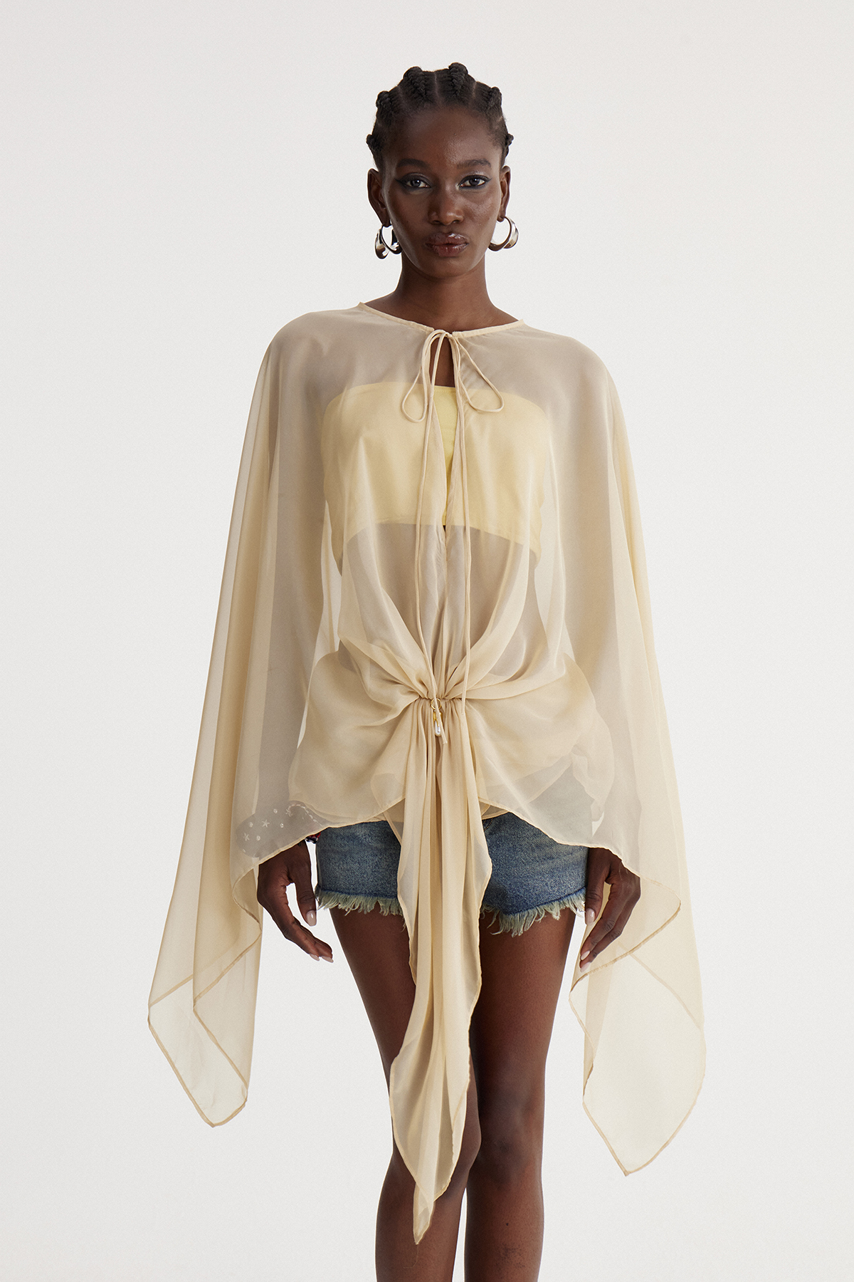 Isaura Mesh Shawl Top