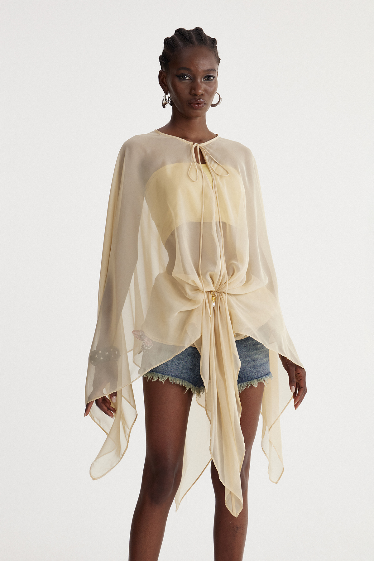 Isaura Mesh Shawl Top