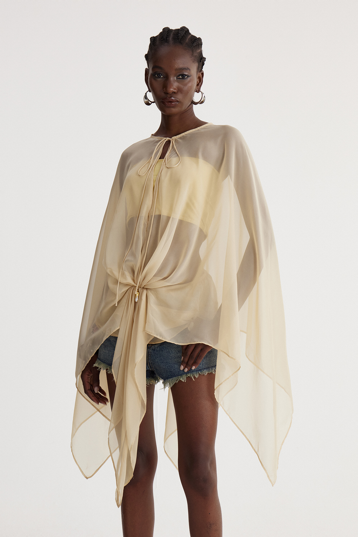 Isaura Mesh Shawl Top