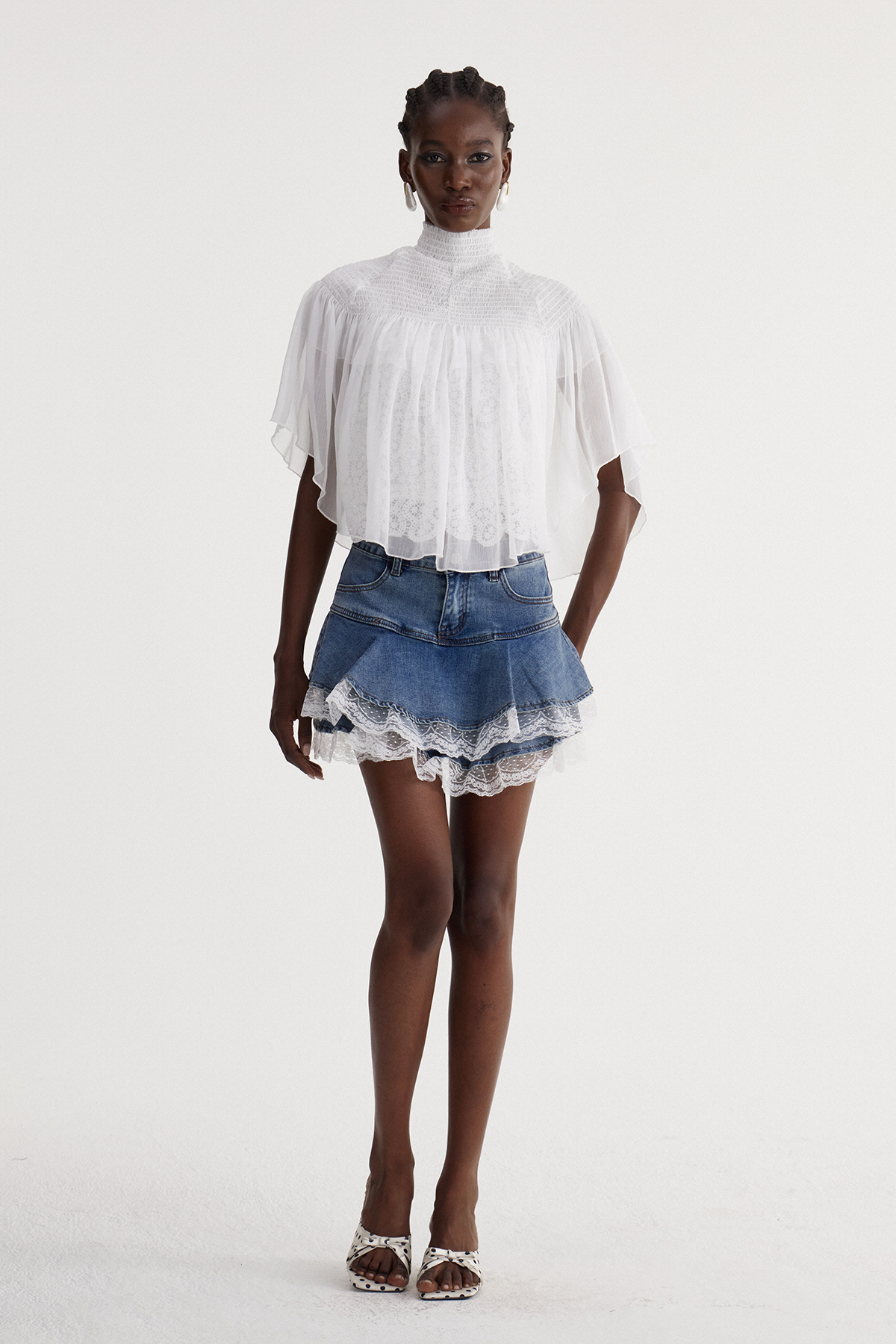 Isbrand Ruffle Denim Mini Skirt