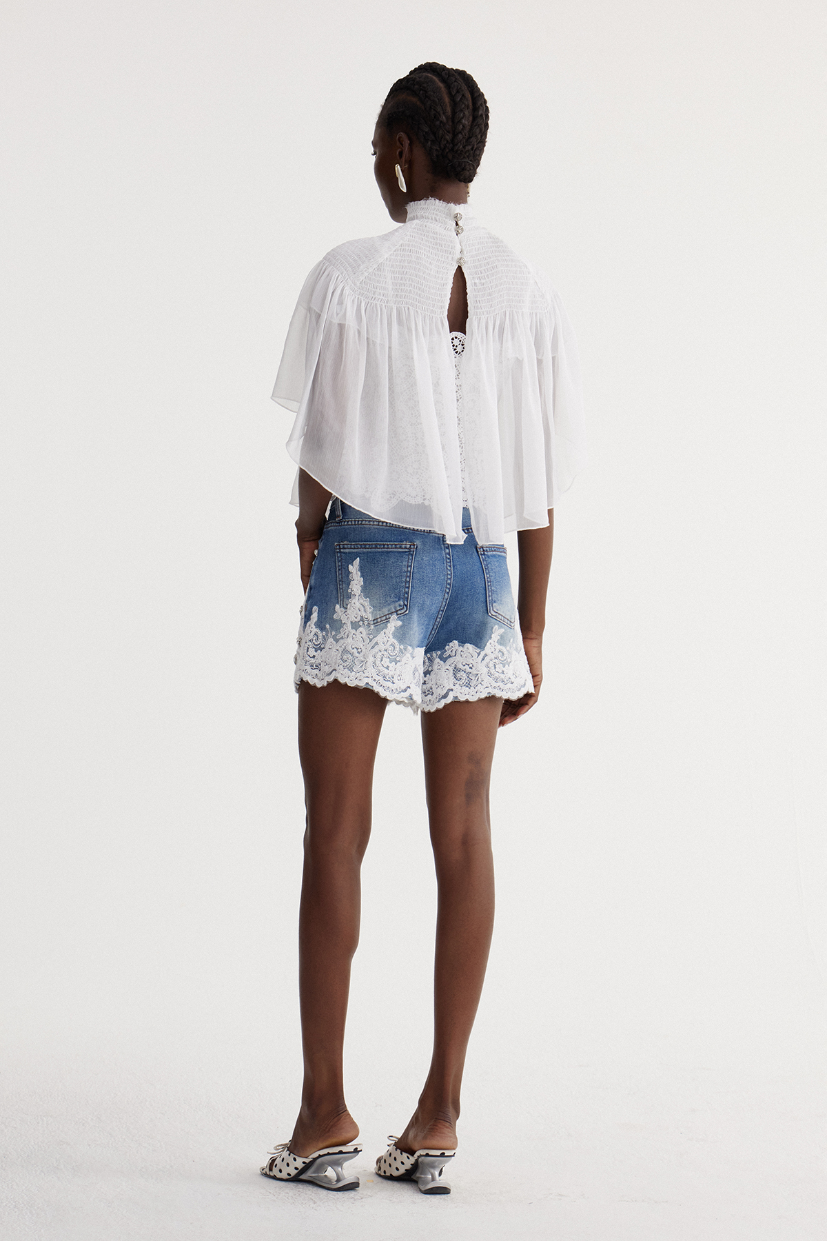 Iscah Embroidered Denim Shorts