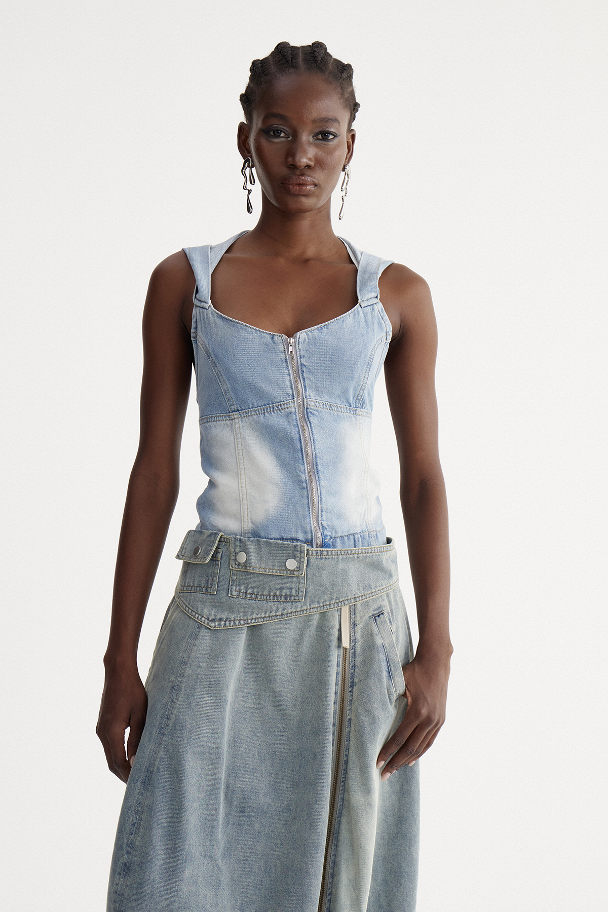 Iselin Hooded Denim Top