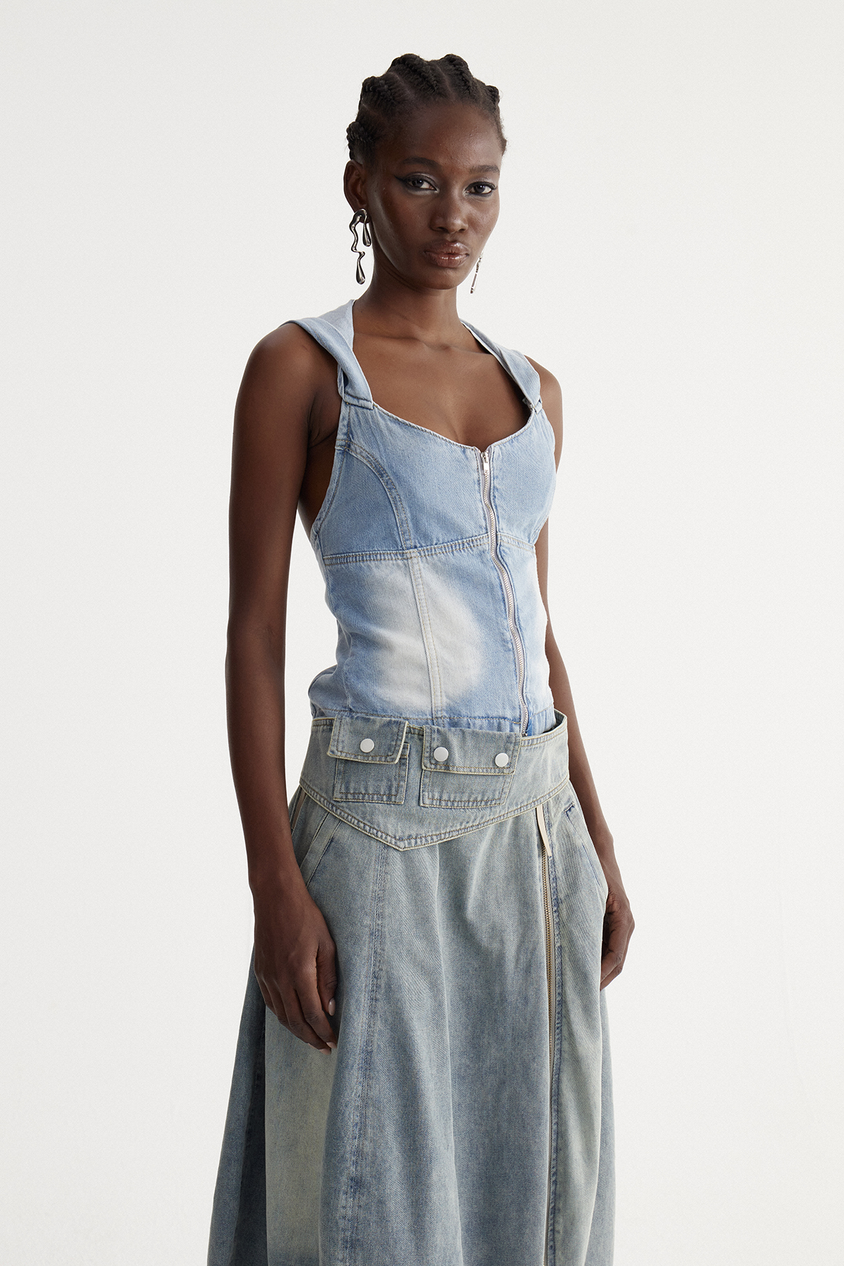 Iselin Hooded Denim Top