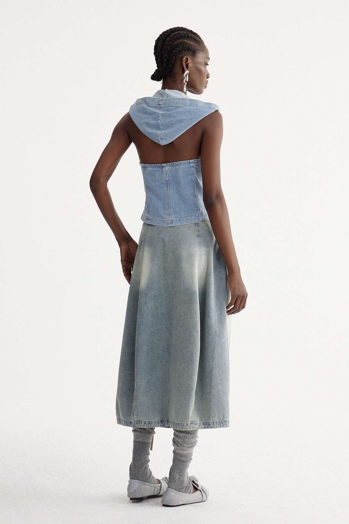 Iselin Hooded Denim Top