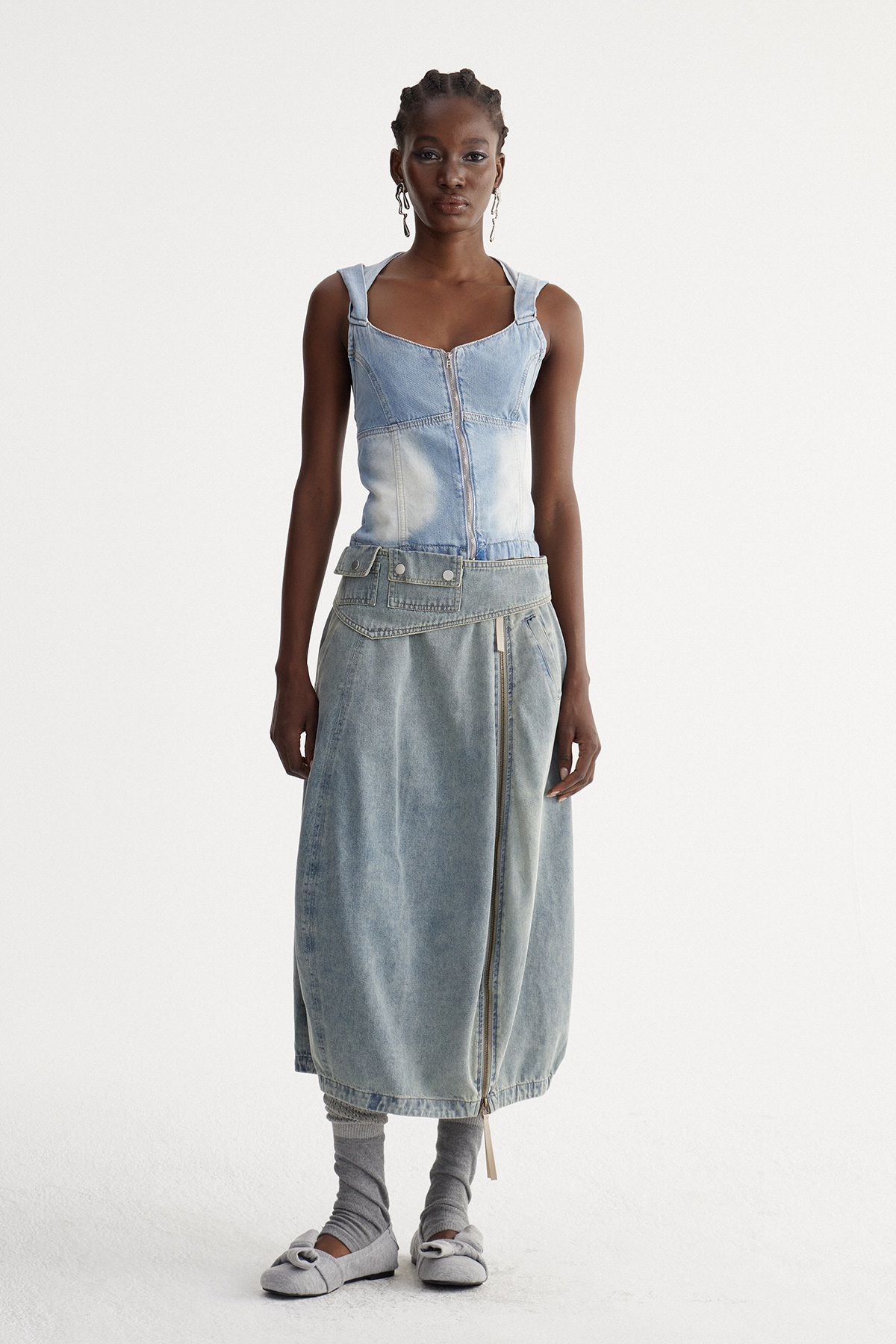 Iselin Hooded Denim Top