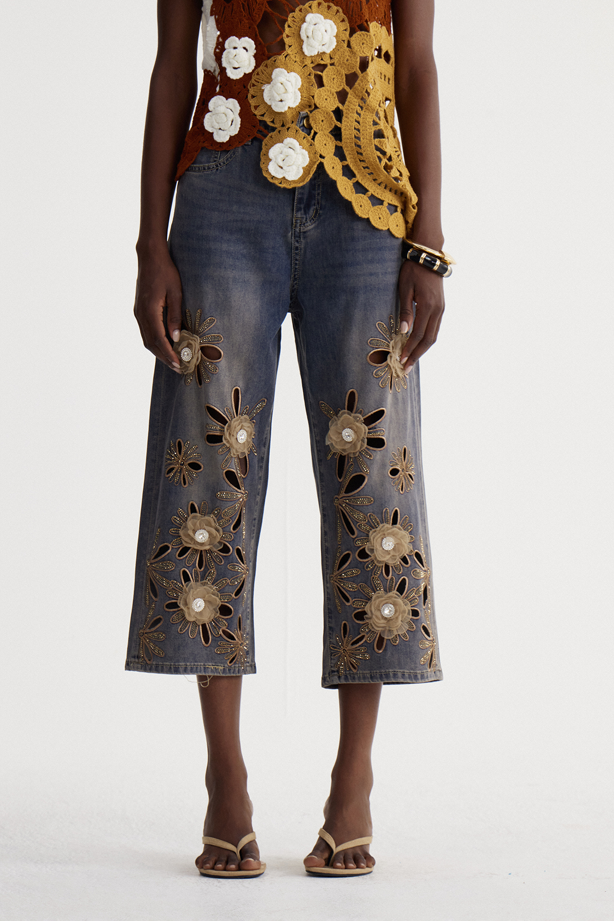 Iseult Flower Cutout Jeans