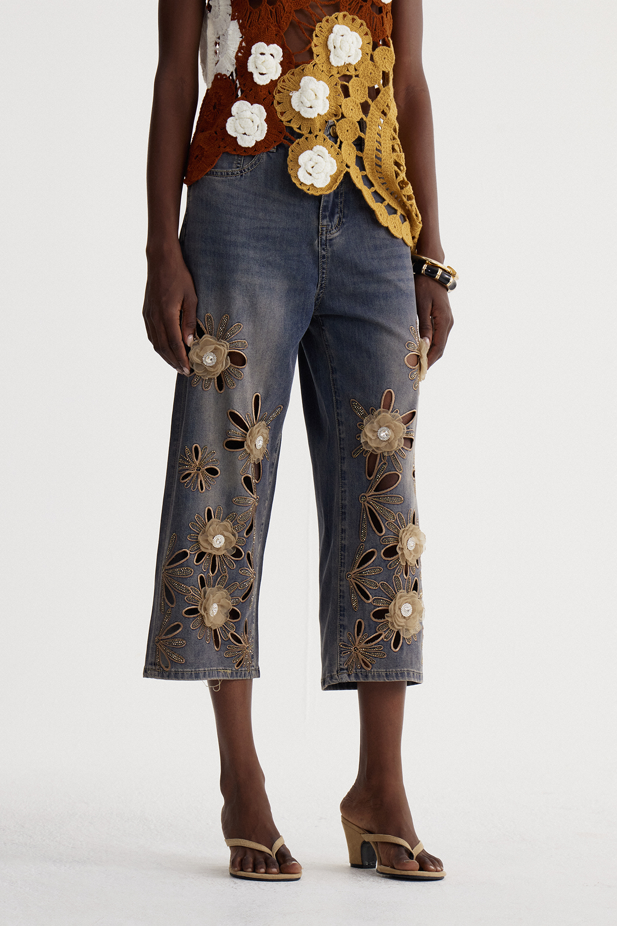 Iseult Flower Cutout Jeans