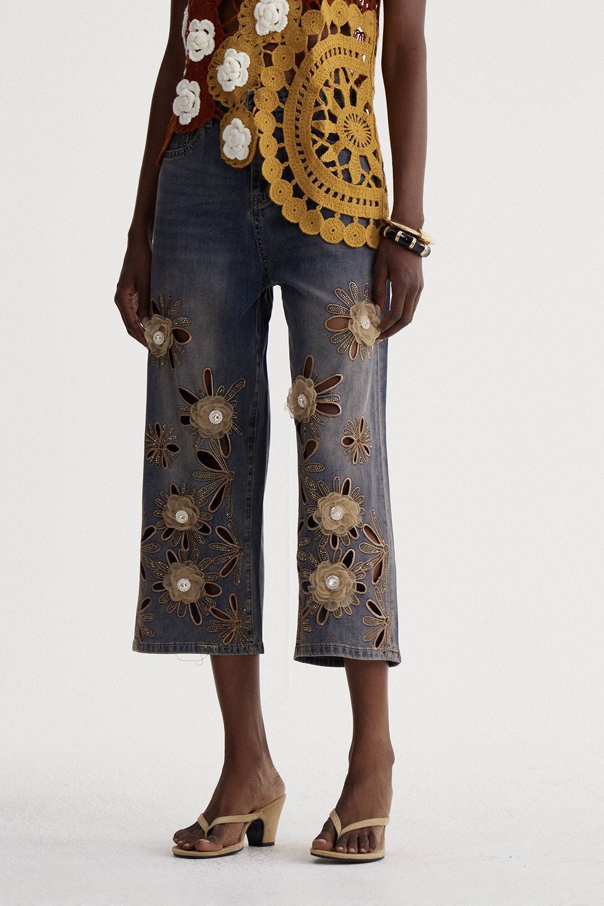 Iseult Flower Cutout Jeans