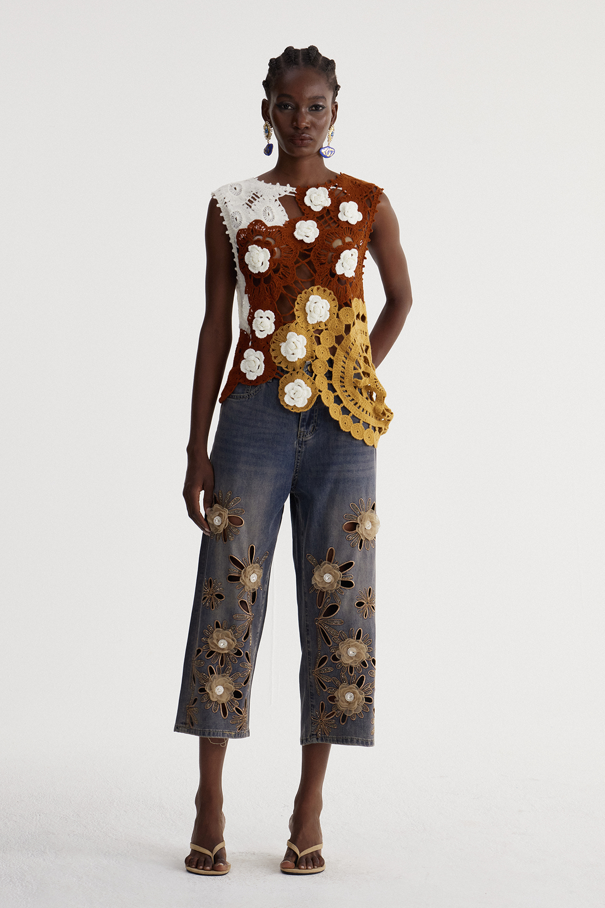 Iseult Flower Cutout Jeans
