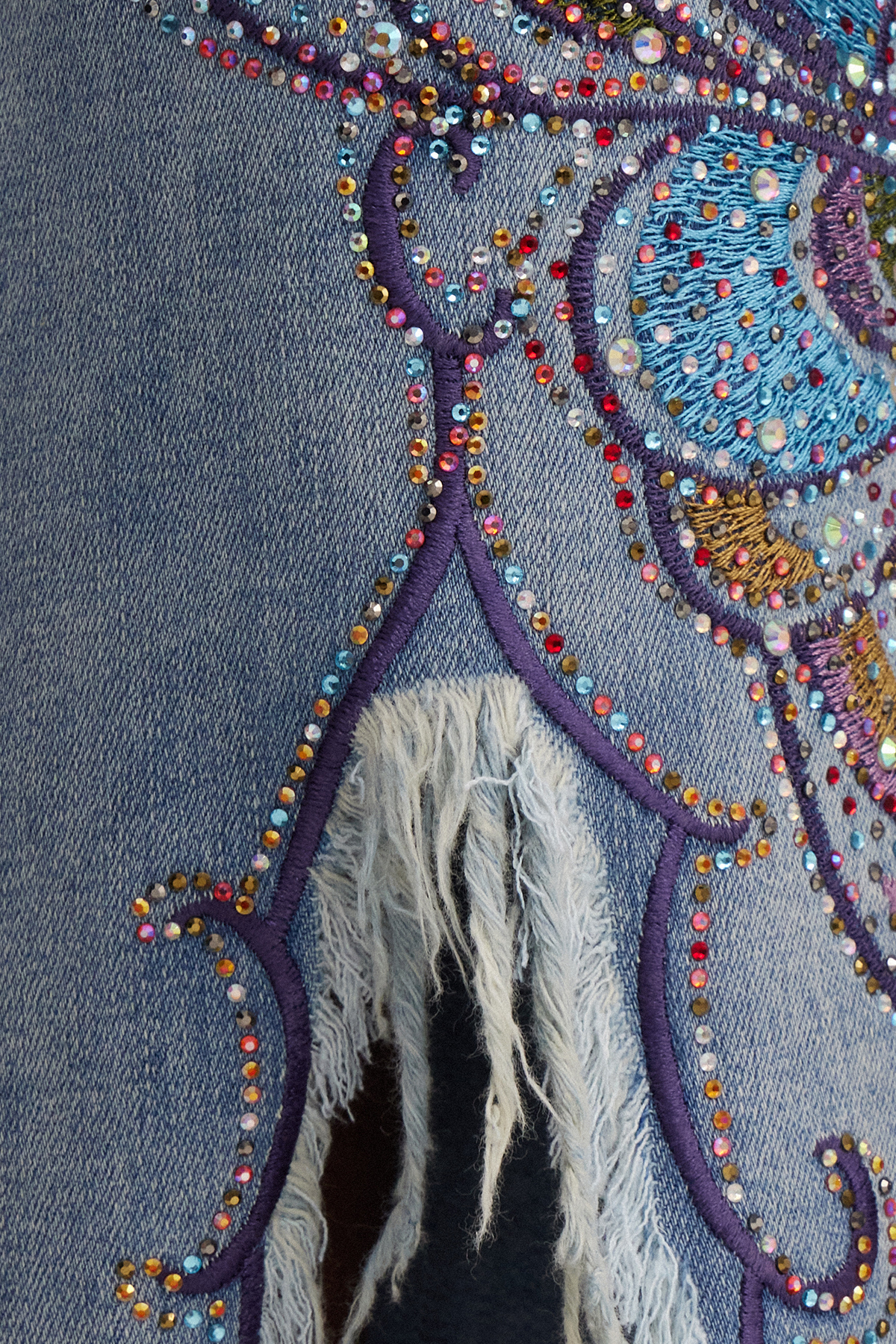 Iseut Rhinestone Butterfly Bootcut Jeans