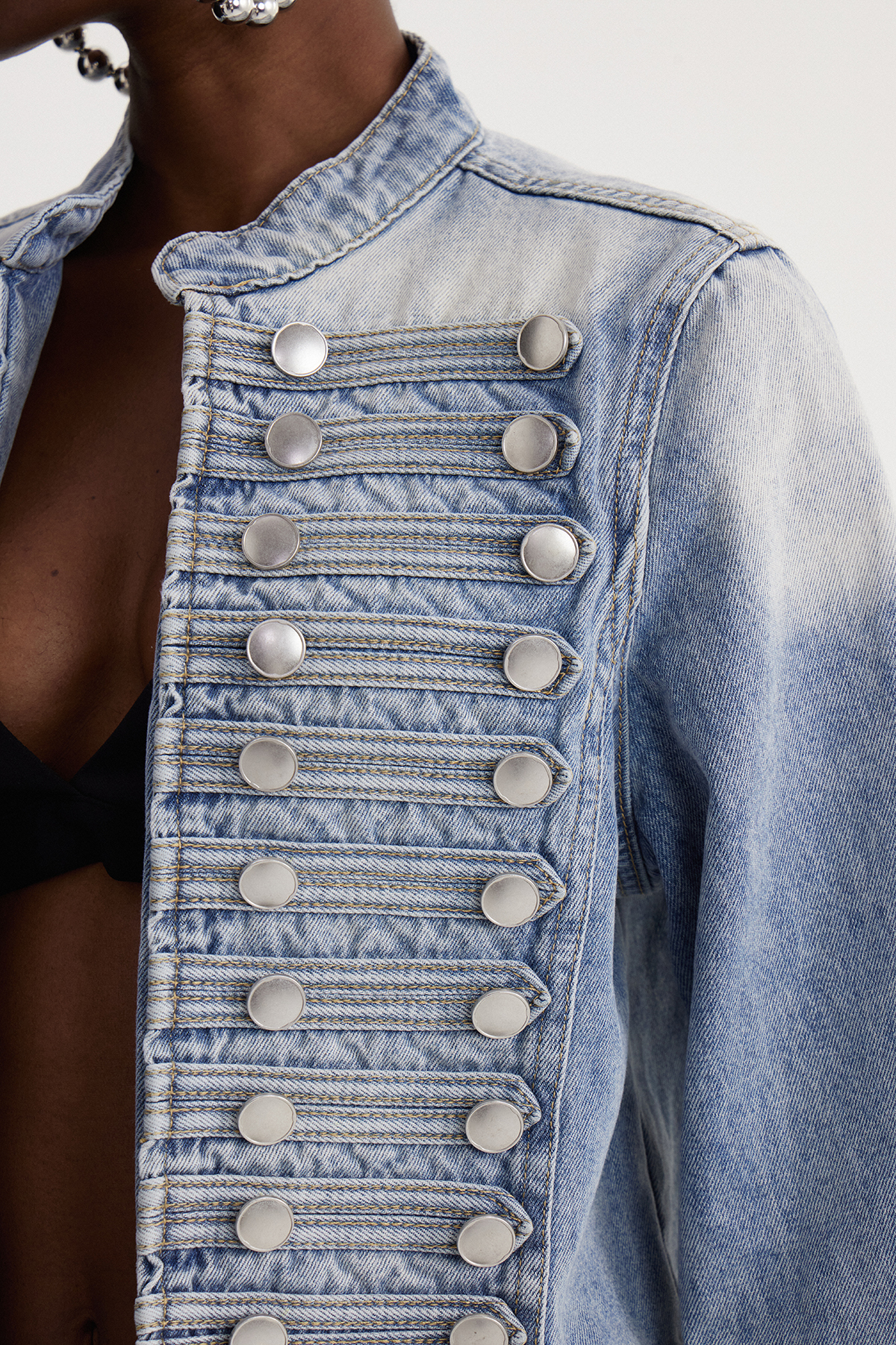 Isha Napoleon Denim Shorts Set