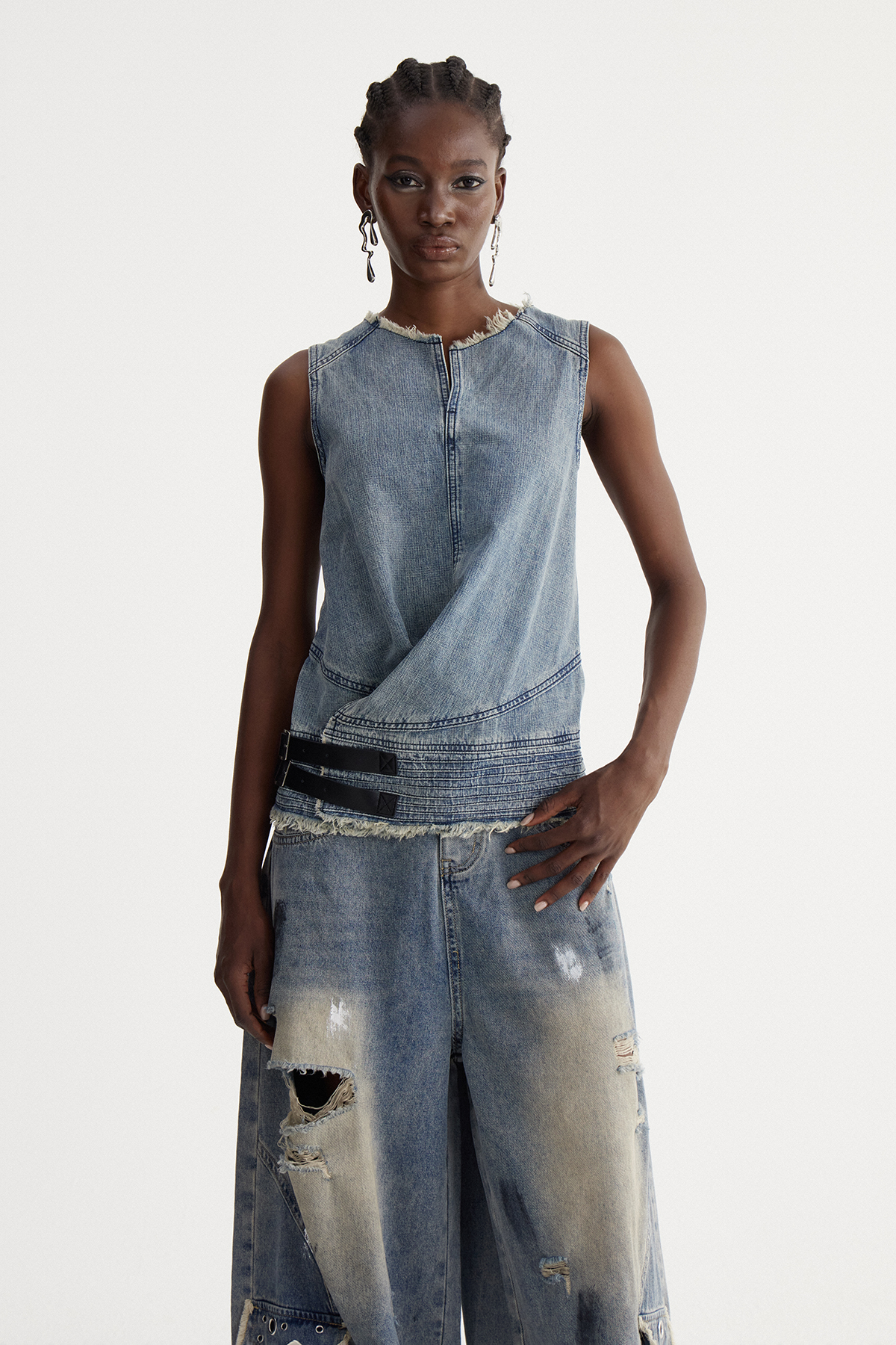 Ishani Sleeveless Denim Top