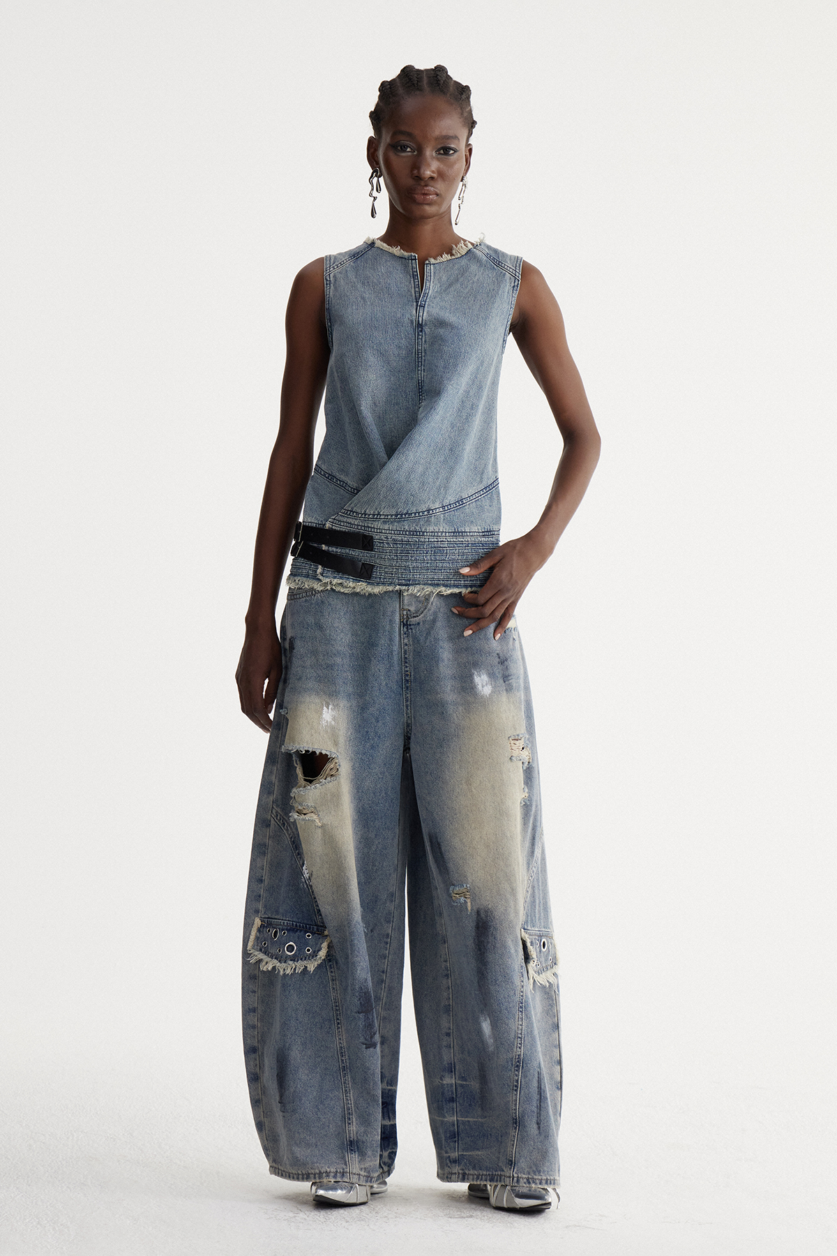 Ishani Sleeveless Denim Top