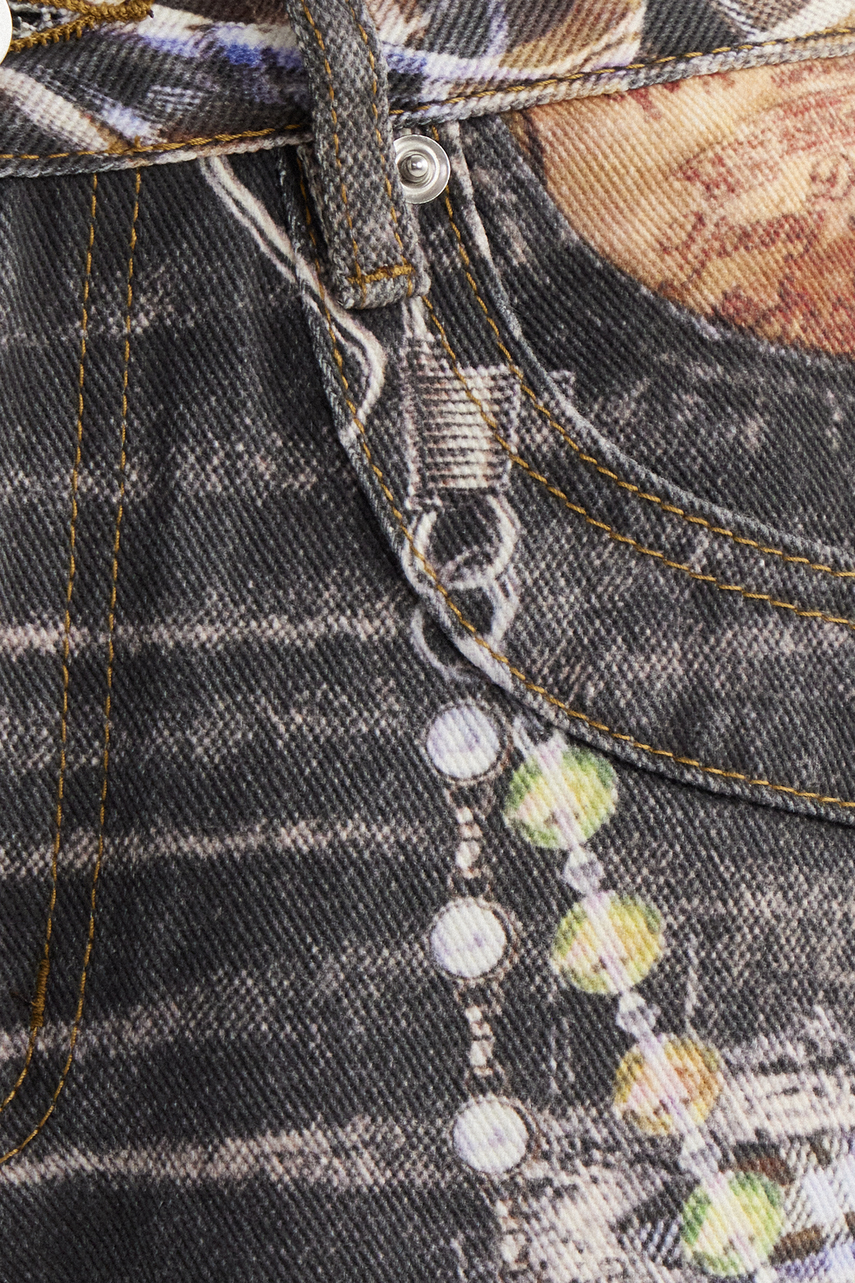 Ishita Print Grid Capri Jeans