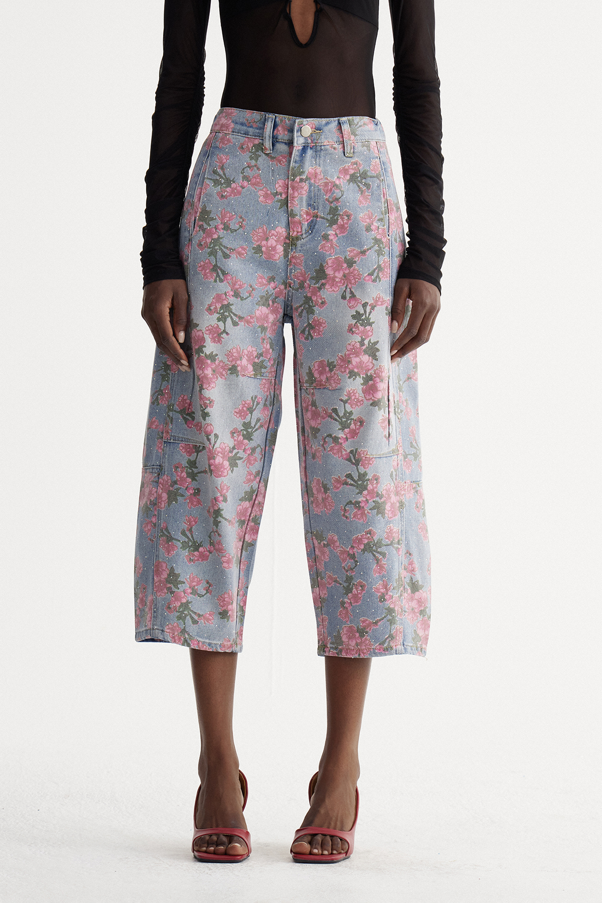 Isiah Floral Wide Leg Jeans