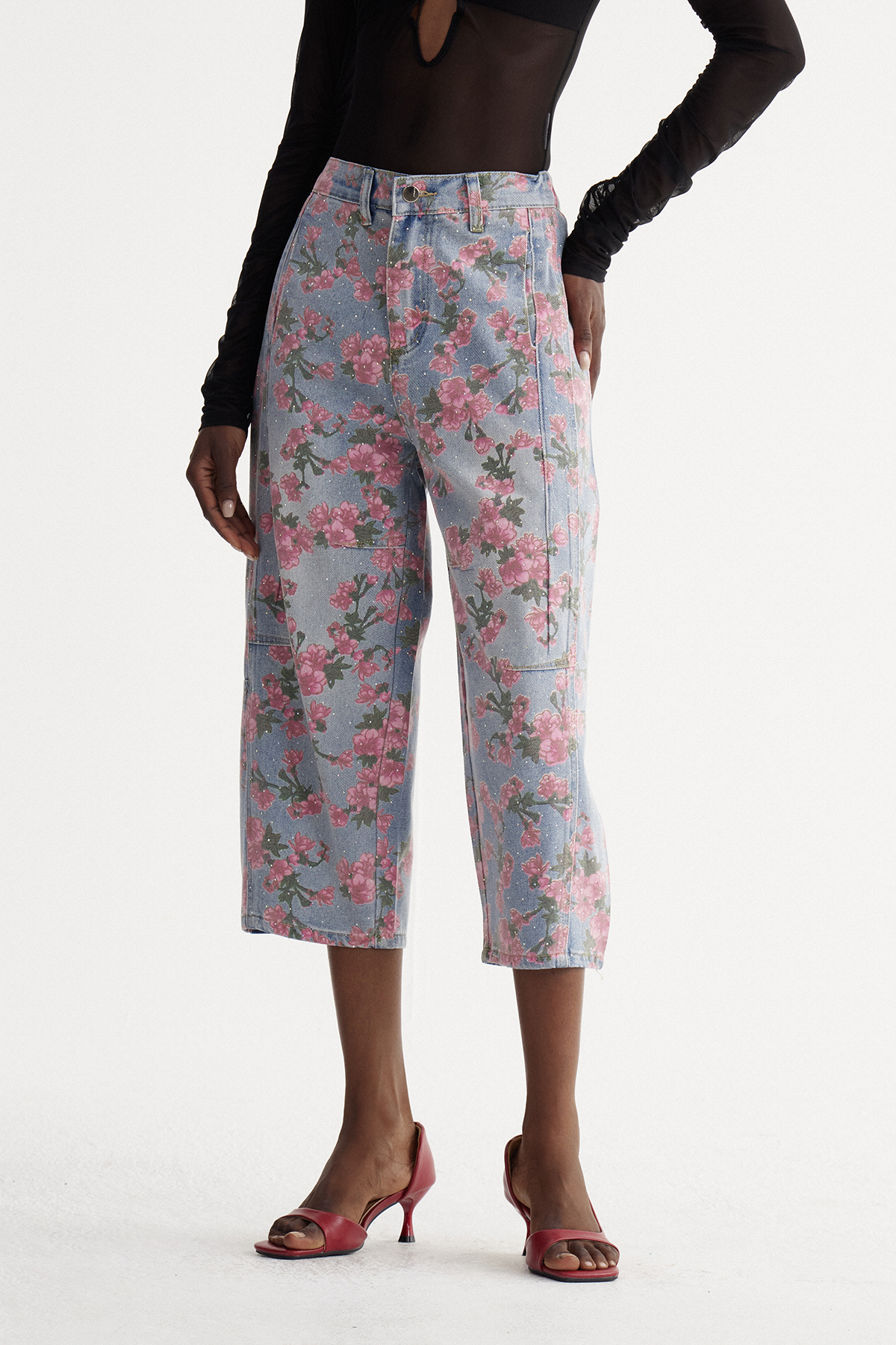 Isiah Floral Wide Leg Jeans