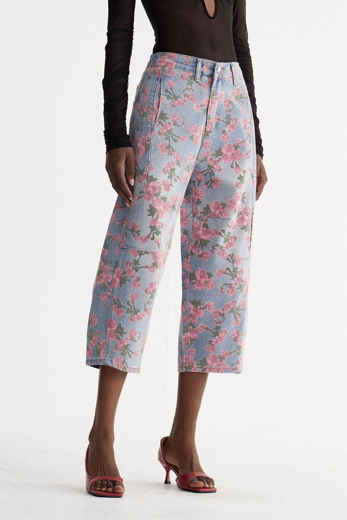 Isiah Floral Wide Leg Jeans