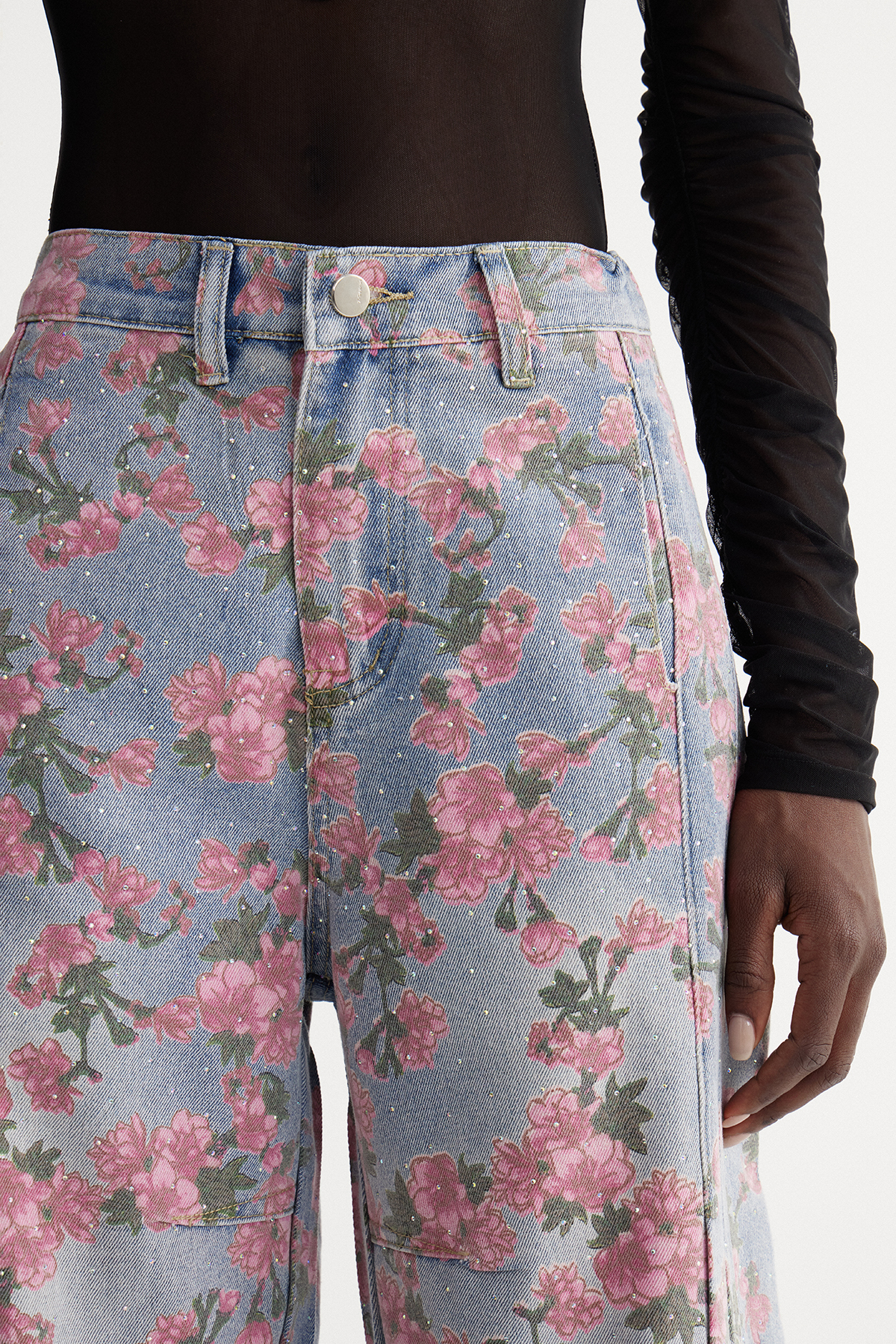 Isiah Floral Wide Leg Jeans