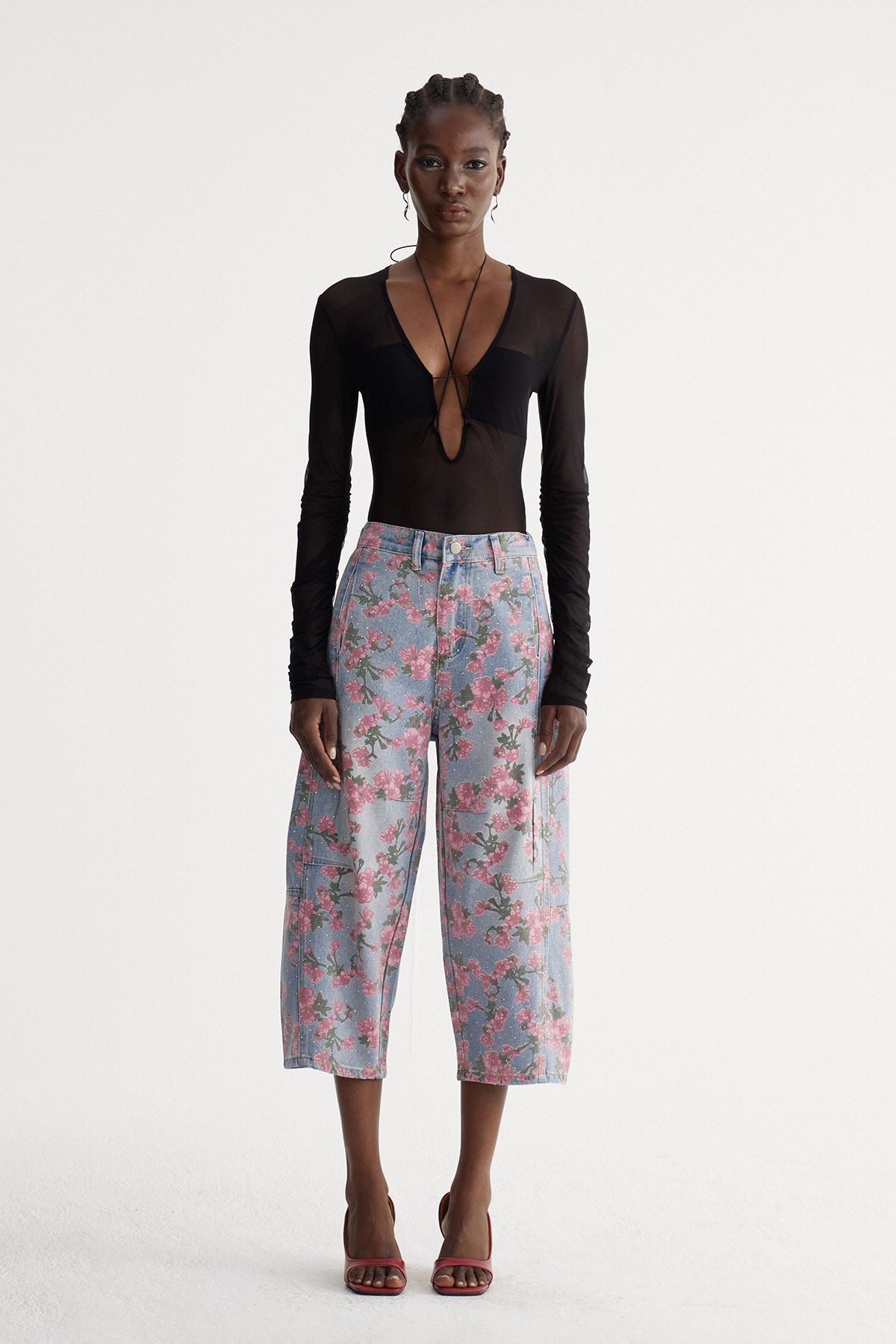 Isiah Floral Wide Leg Jeans