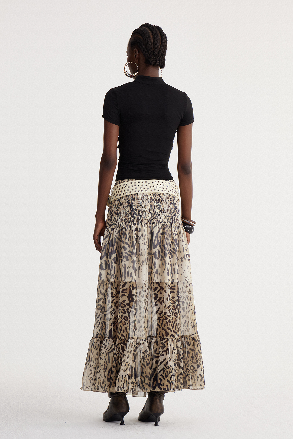 Isidoros Strapless Leopard Midi Dress