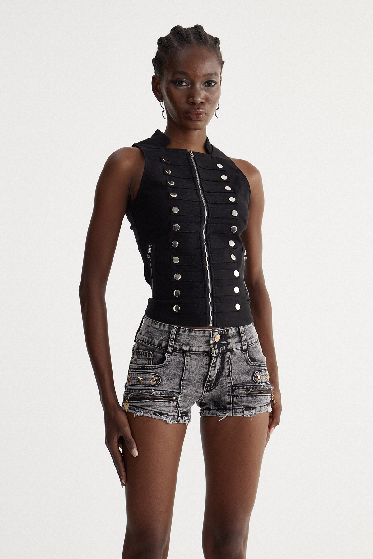 Isidra Napoleon Sleeveless Top