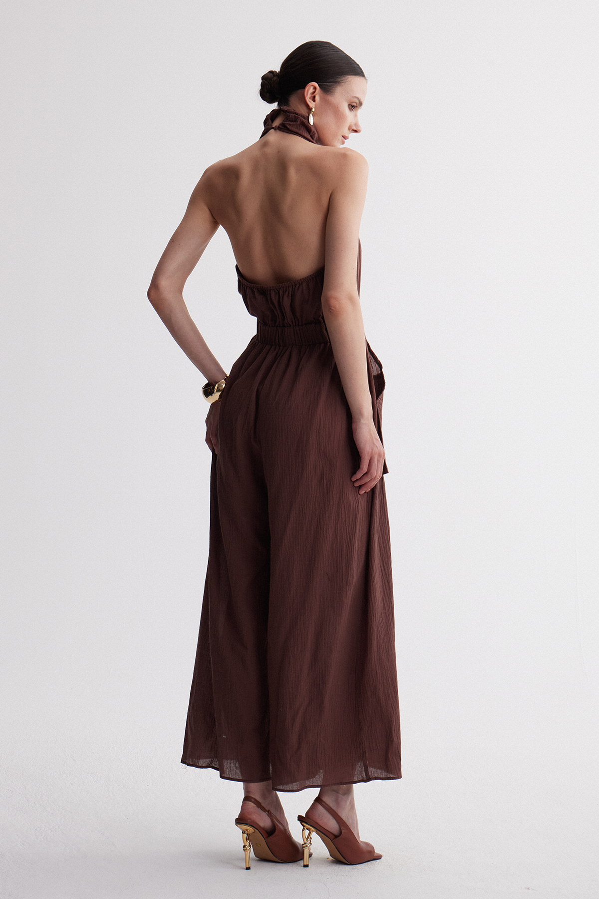 Isla Halter Neck Button Up Jumpsuit